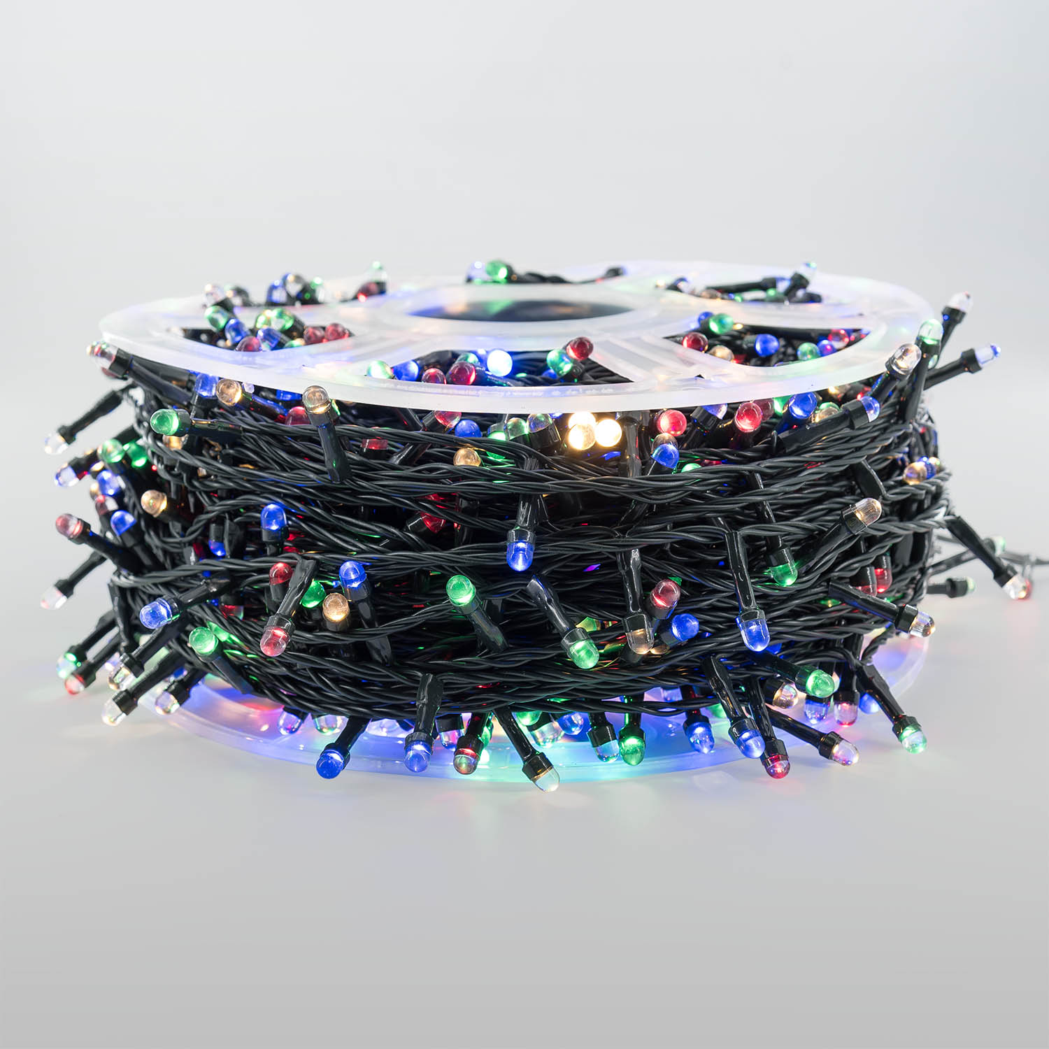Catena 100 m, 1000 led Convex Ø 7 mm, multicolor, cavo verde 5