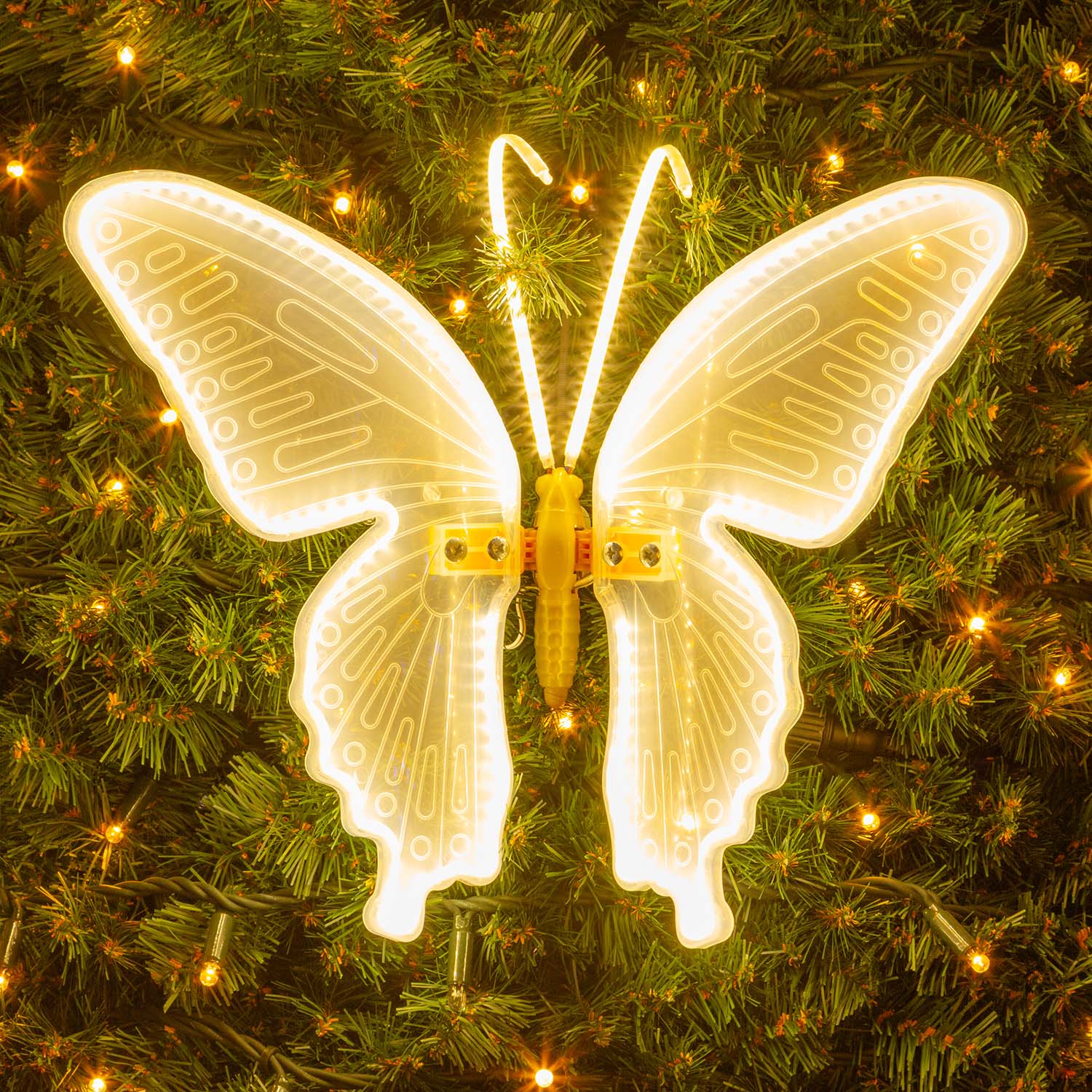 Farfalla in tubo ultraluminoso, 43 cm, 244 led bianco caldo
