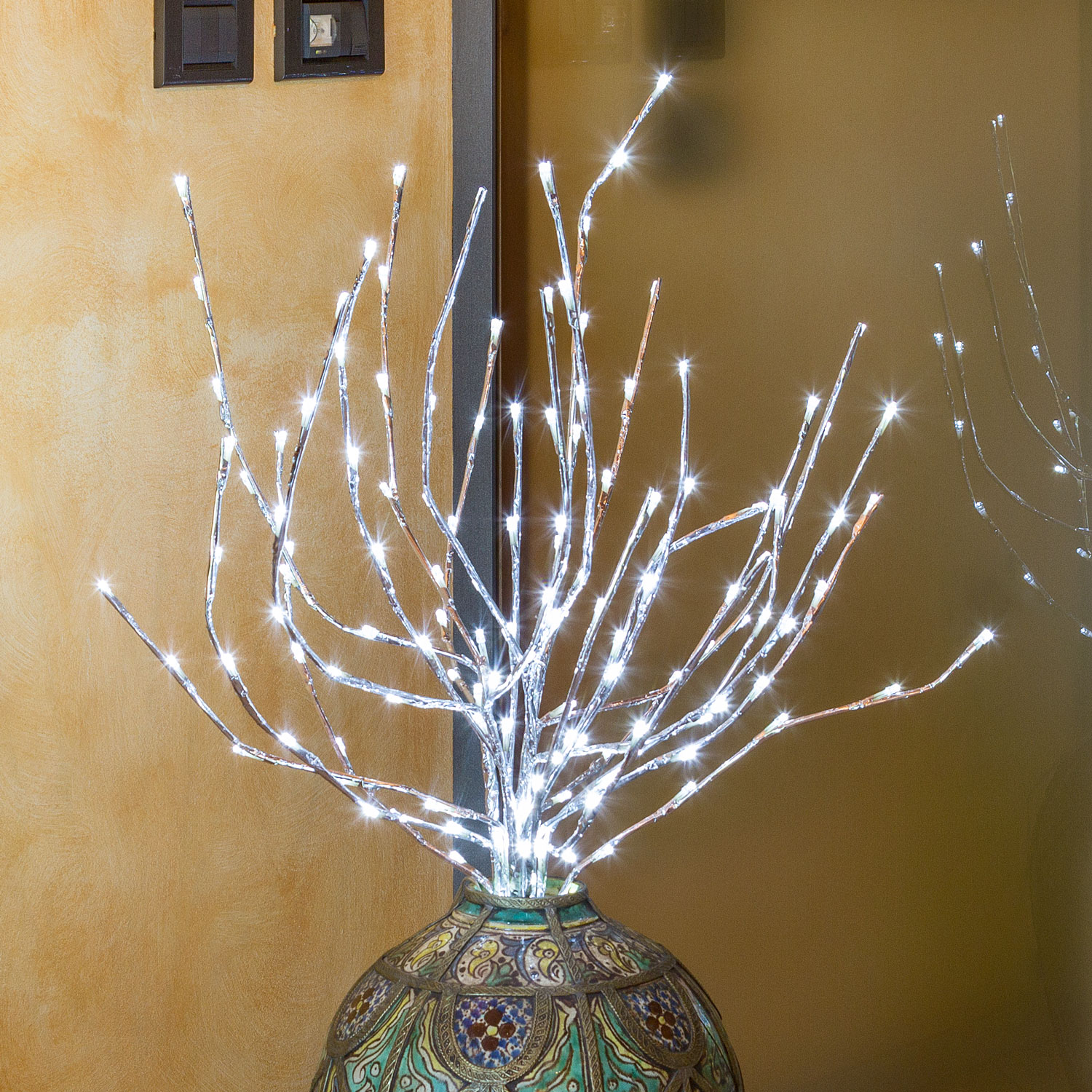 Branche lumineuse argentée, 144 led blanc froid (100 cm) 1 Branche lumineuse argentée, 144 led blanc froid (100 cm) 1