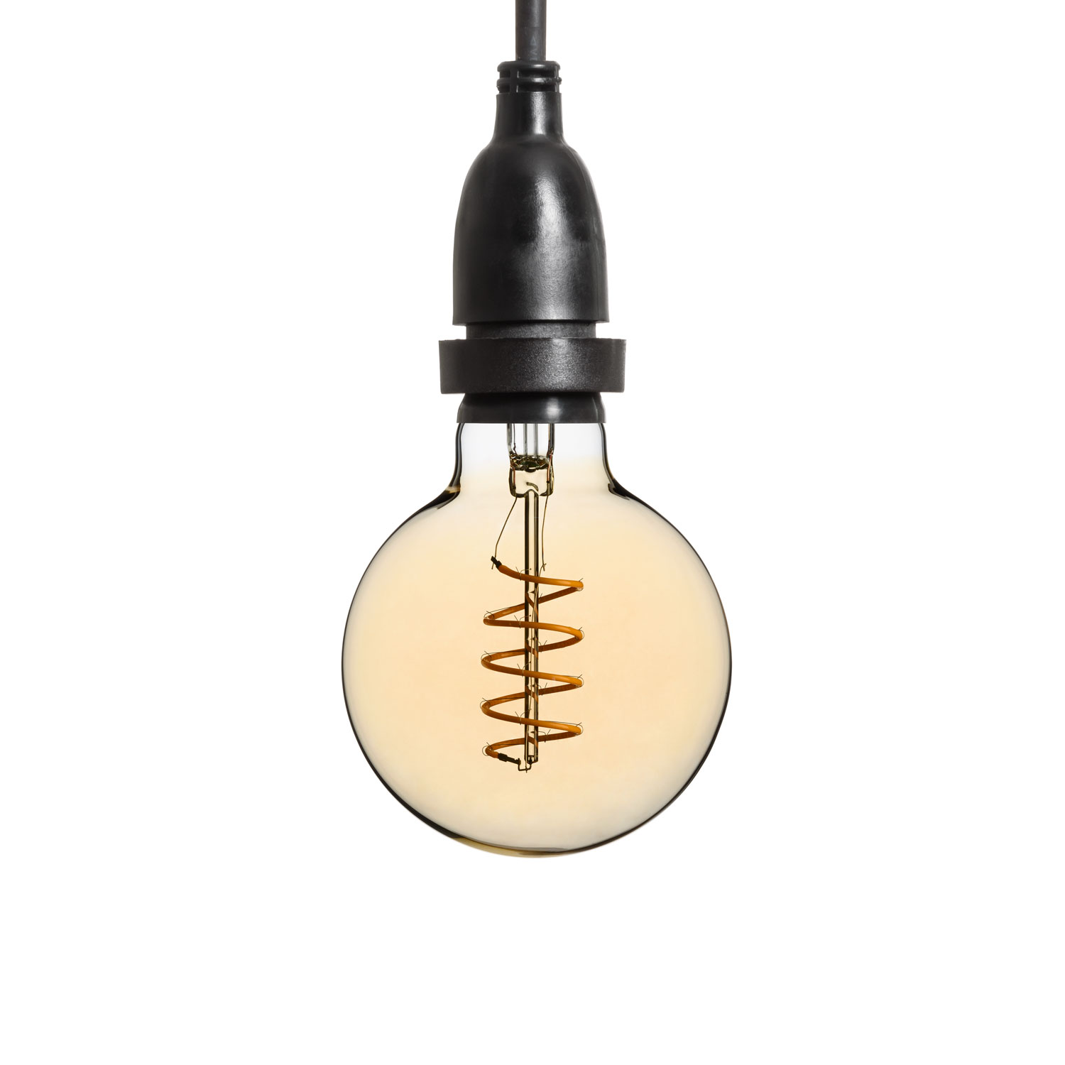 Ampoule globe de 4 Watt Ø 95 mm en suspension, 2 mètres de câble noir 2 Ampoule globe de 4 Watt Ø 95 mm en suspension, 2 mètres de câble noir 2