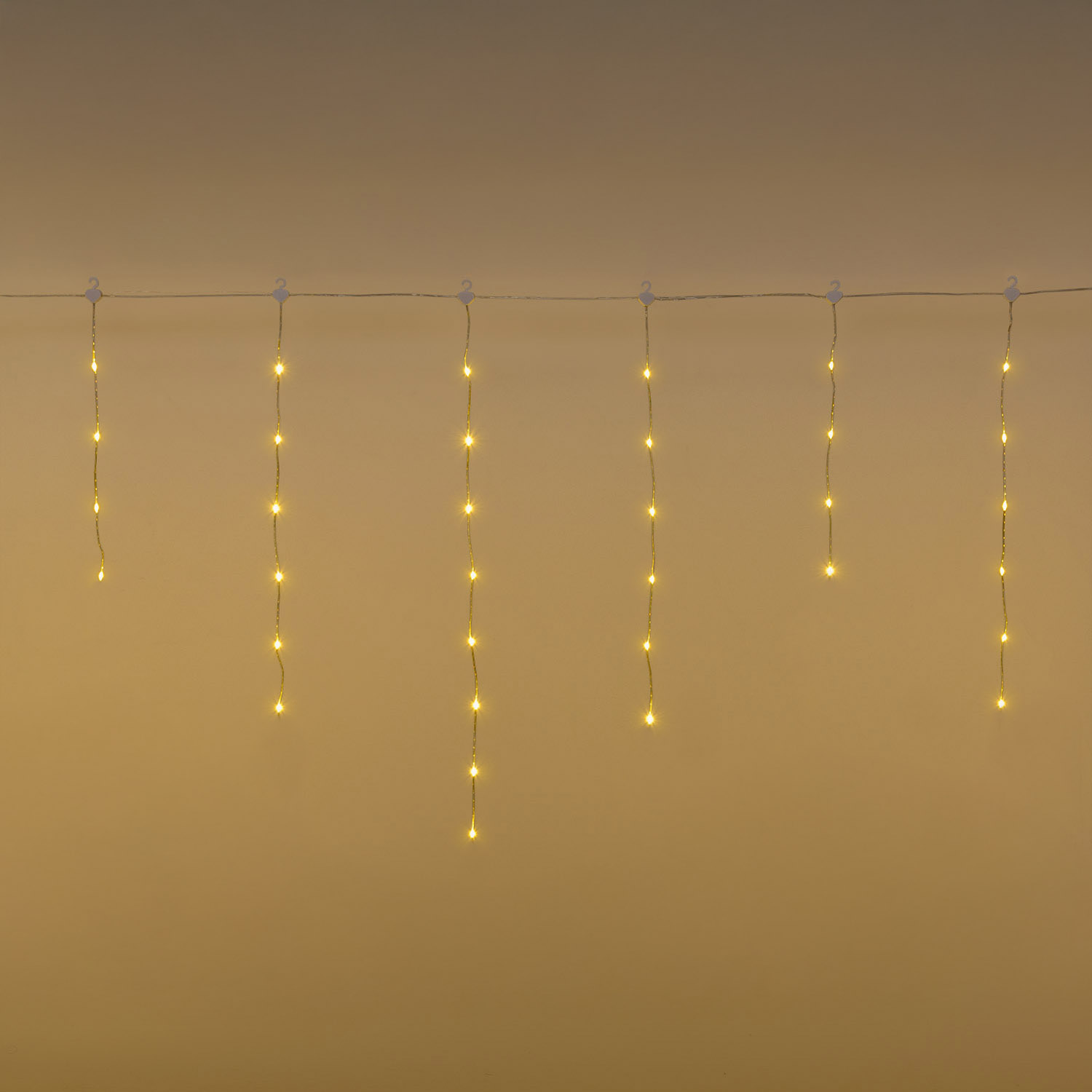 Stalattite 5 x h 0,8 m, 120 Gocce di Luce Dual Color, led bianco caldo e multicolor, cavo trasparente 3
