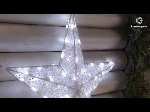 Étoile Blanche 3D Ø 45 cm, aux deux couleurs LED blanc chaud et froid 2
