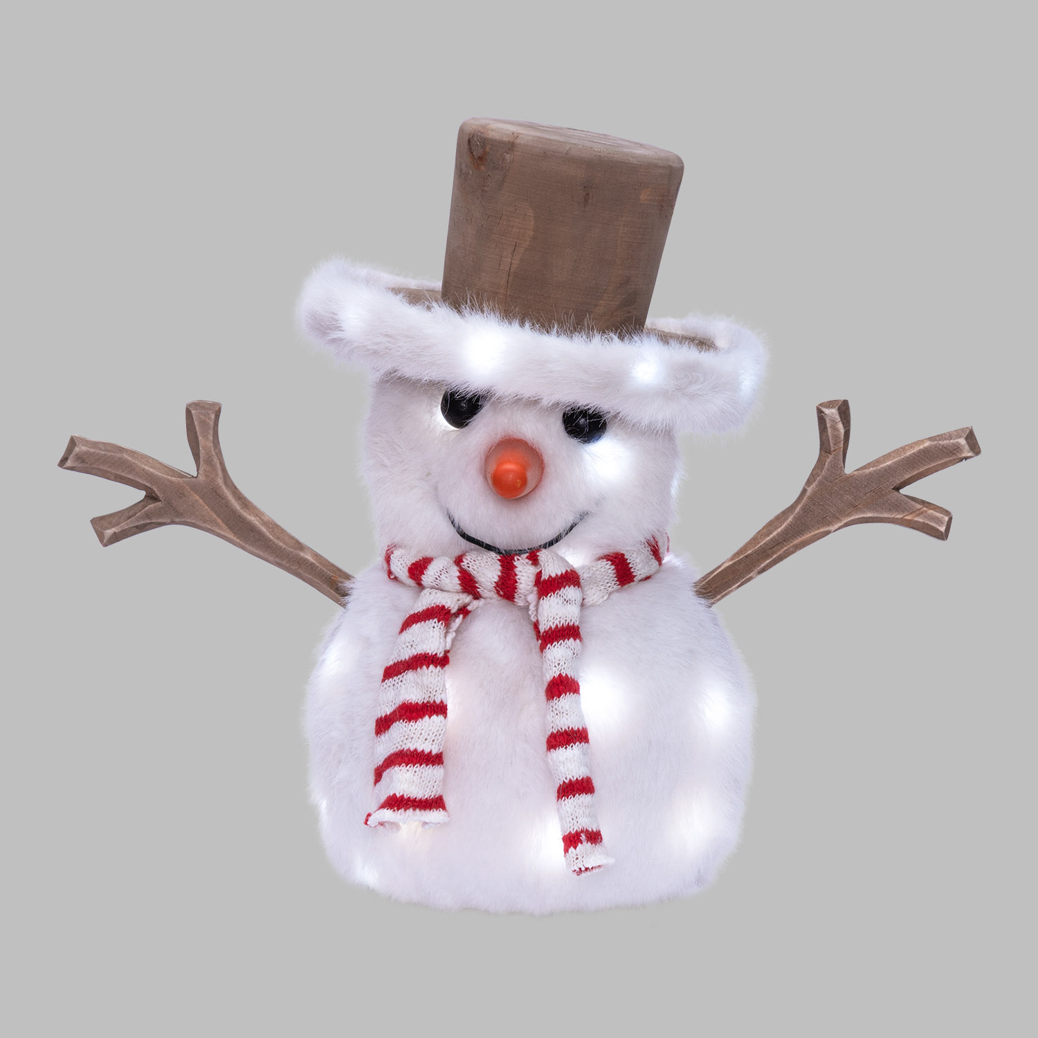 SnowPazzo luminoso 3D in legno a batteria, h 25 cm, Dual Color MicroLED bianco caldo e bianco freddo, uso interno 5