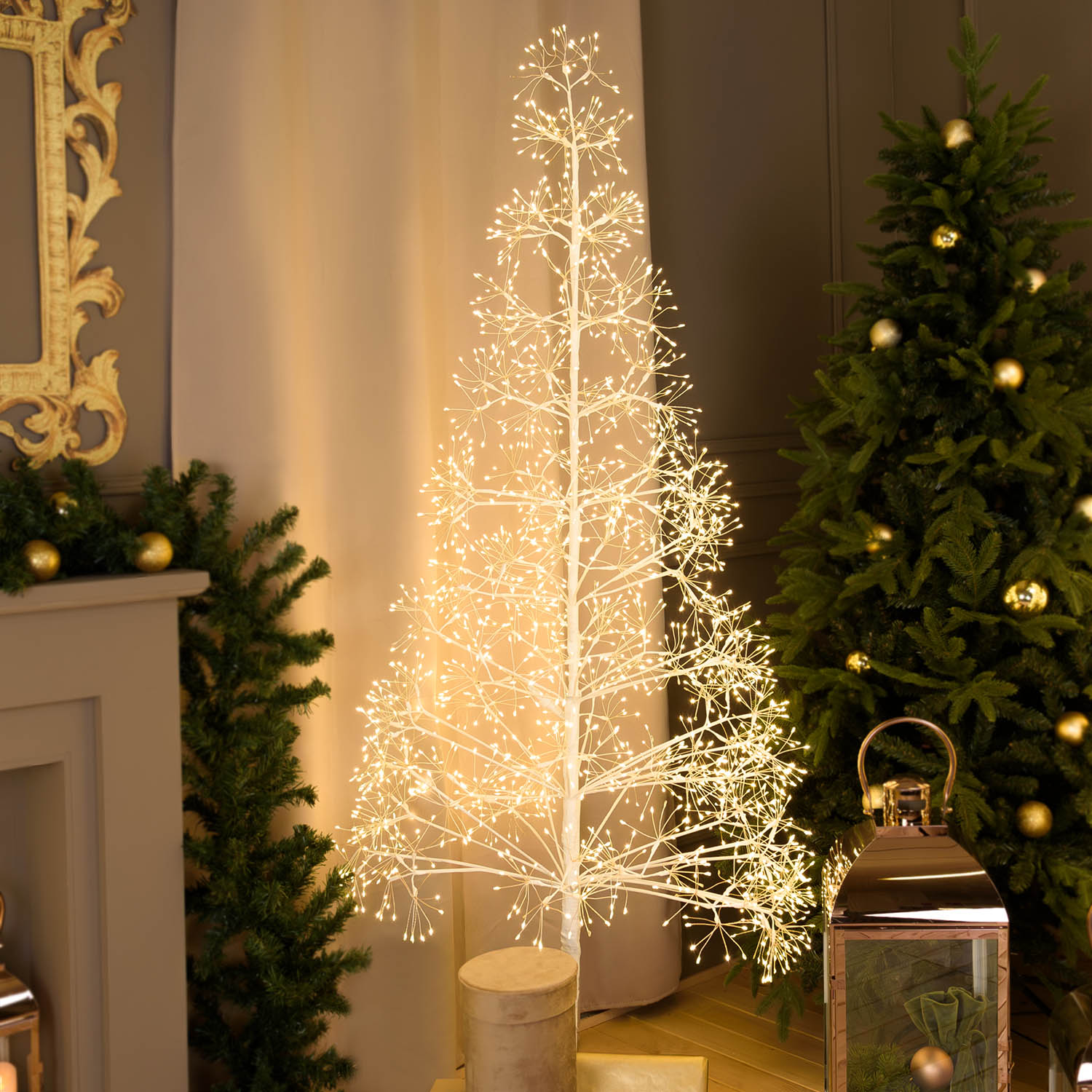 Arbre Blanc RICCO, h 1,8 m, 2100 microled blanc chaud, intérieur Arbre Blanc RICCO, h 1,8 m, 2100 microled blanc chaud, intérieur