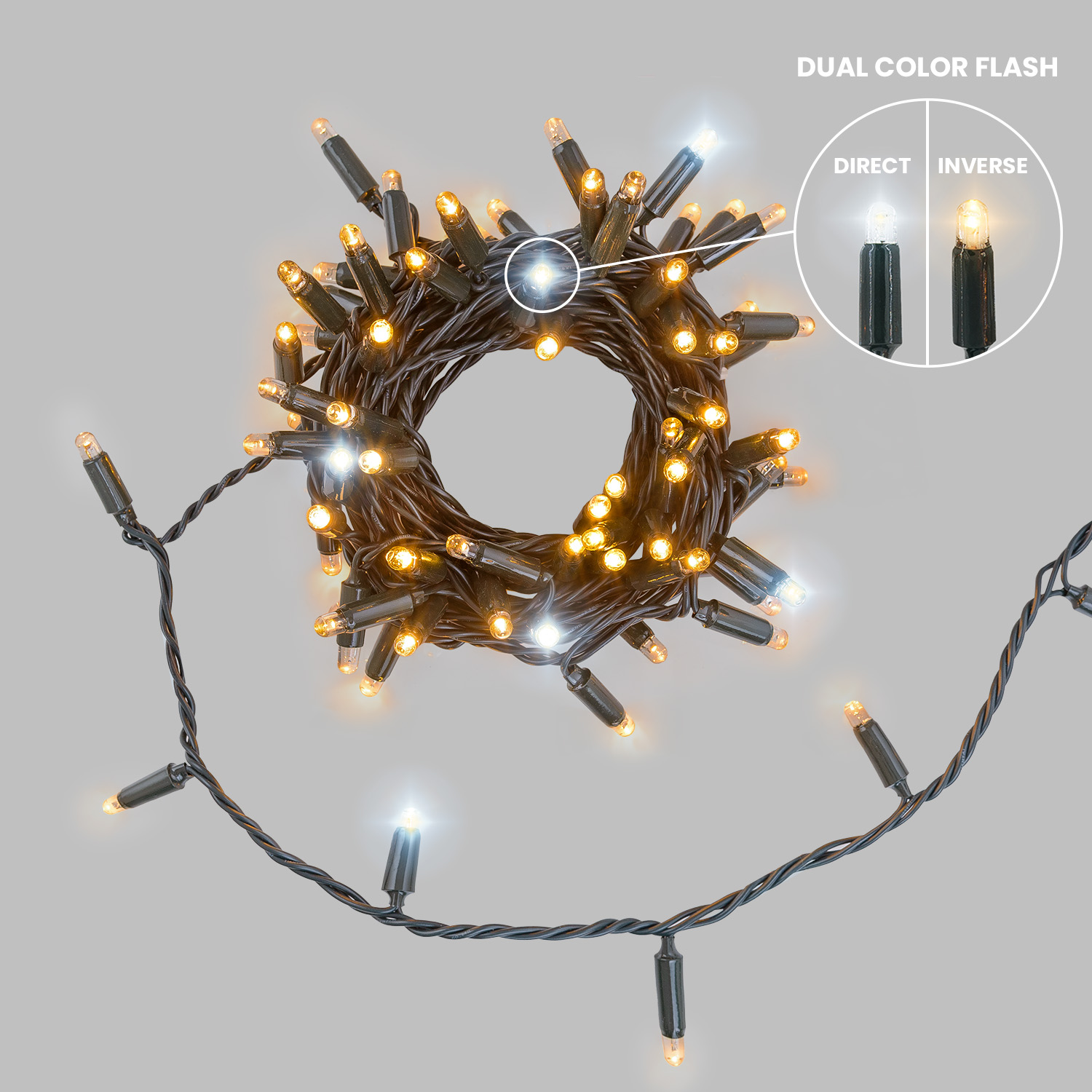 Guirlande Connect ProLine 36V, 8 m, 80 maxiled blanc chaud, câble vert