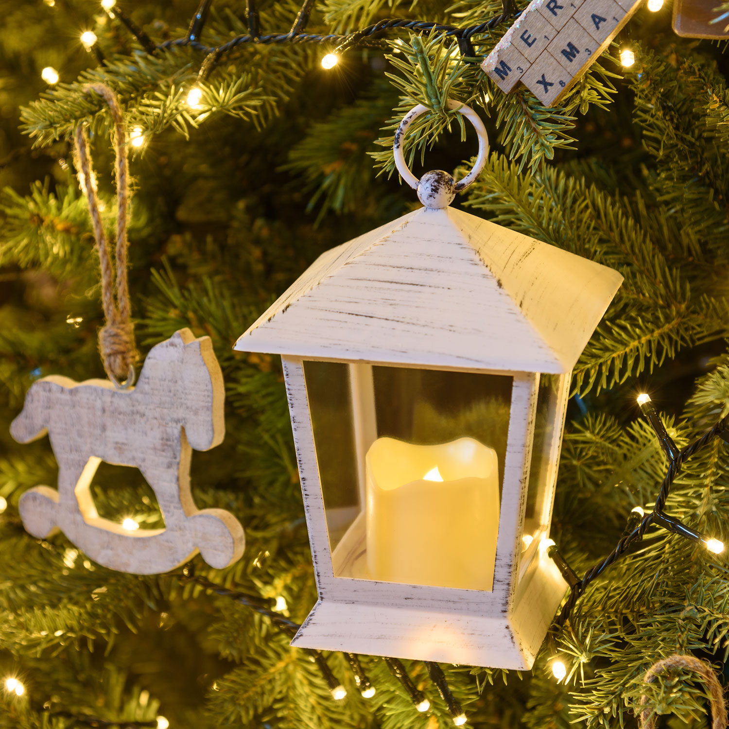 Laterne Antikweiß h 17 cm mit LED-Kerze 1 Laterne Antikweiß h 17 cm mit LED-Kerze 1