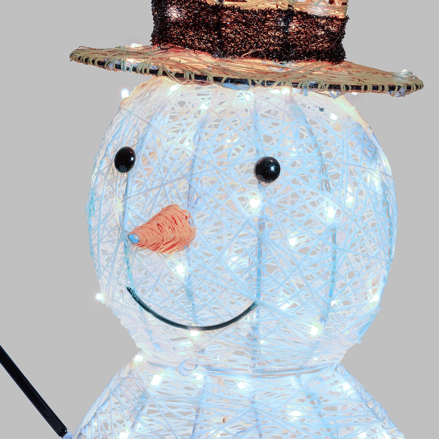 Pupazzo di Neve 3D Light Cream & Brown, h 70 cm, 160 Dual LED bianco extra caldo e bianco freddo 8