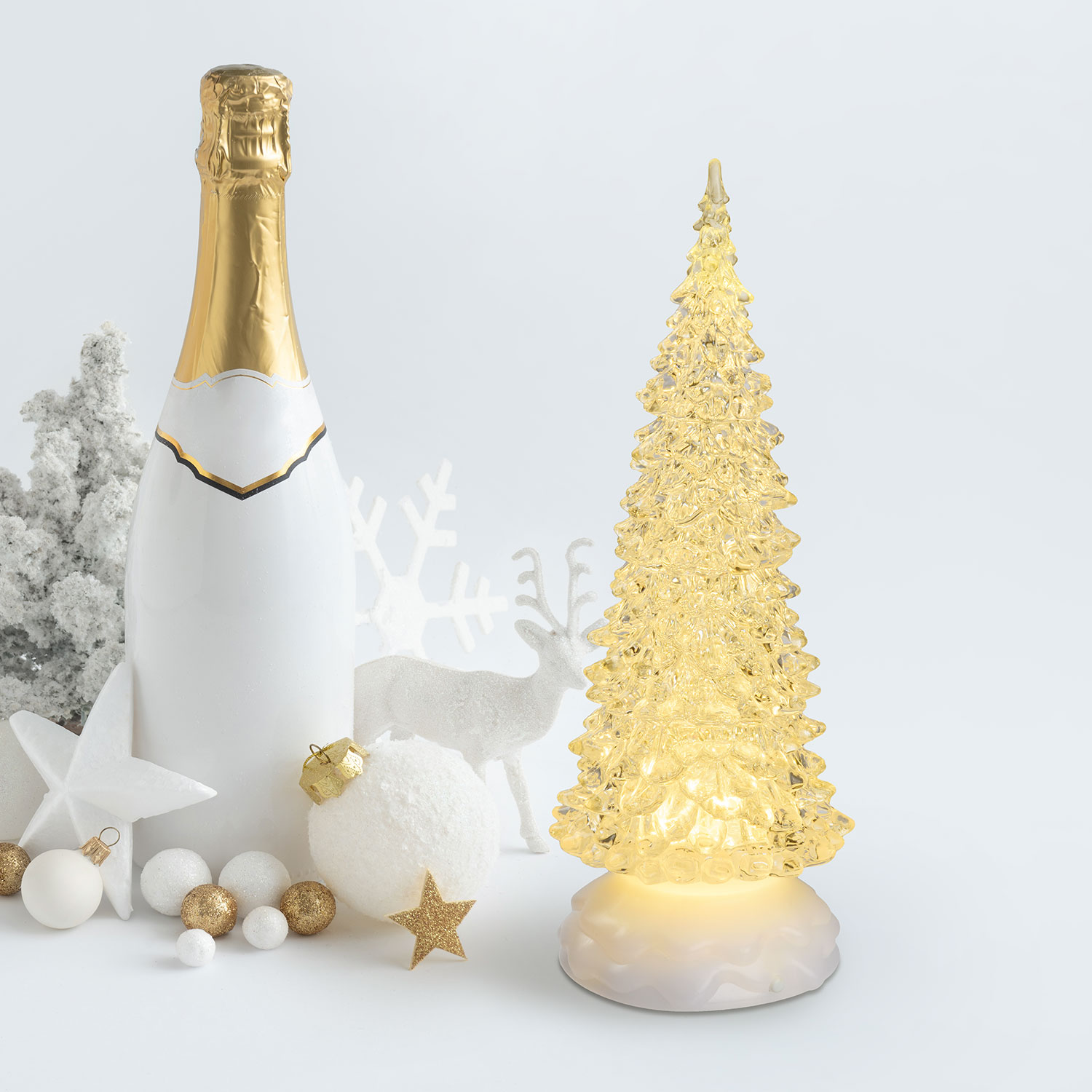 Sapin de Noël Acrylique effet Glaçé, led blanc chaud 3 Sapin de Noël Acrylique effet Glaçé, led blanc chaud 3