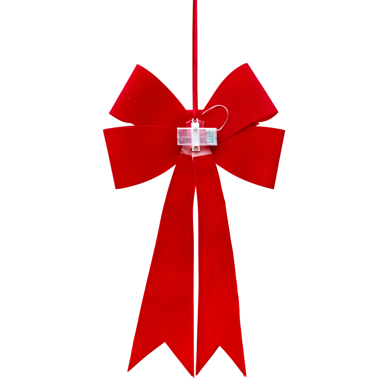 Red Velvet Bow, h 60 cm, 24 Warm White MicroLEDs 3