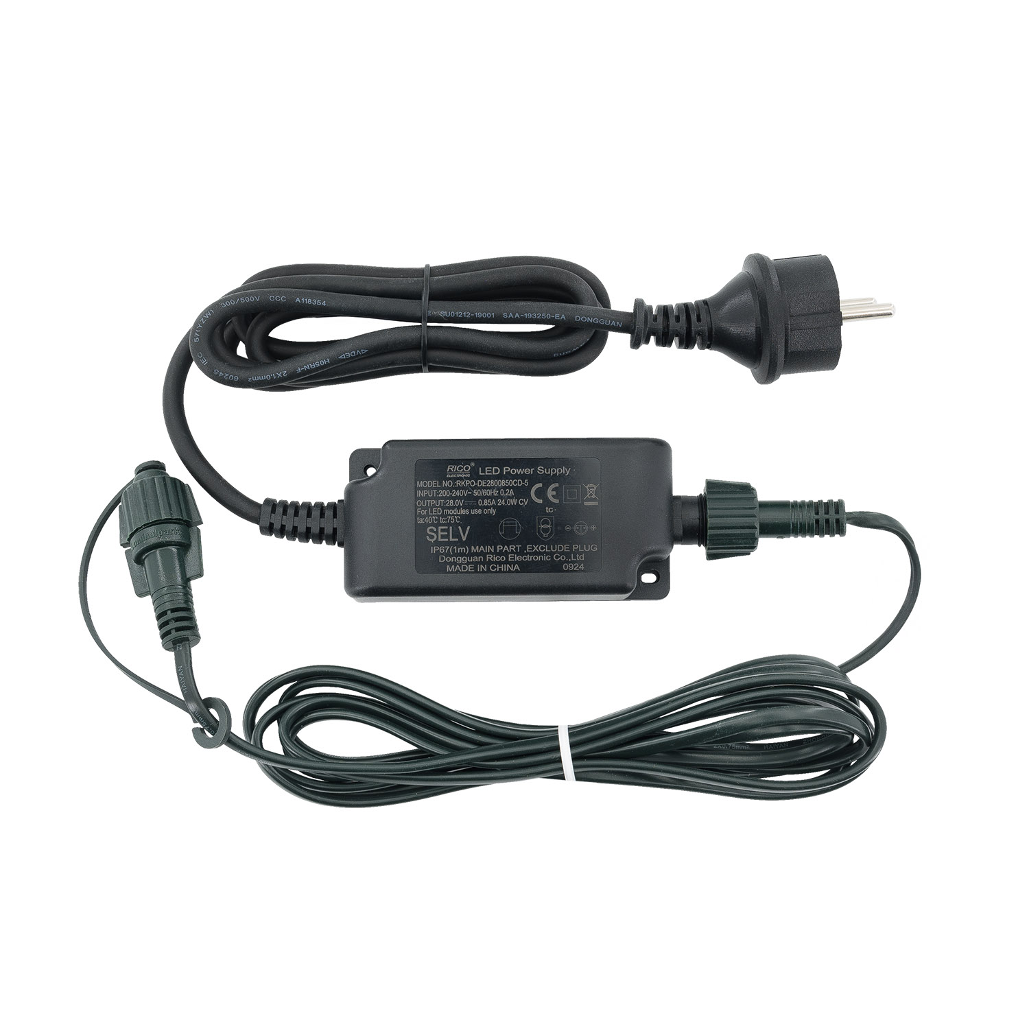 Transformateur Connect+ jusqu'à 1600 led, 24 Watt, flashing, câble vert