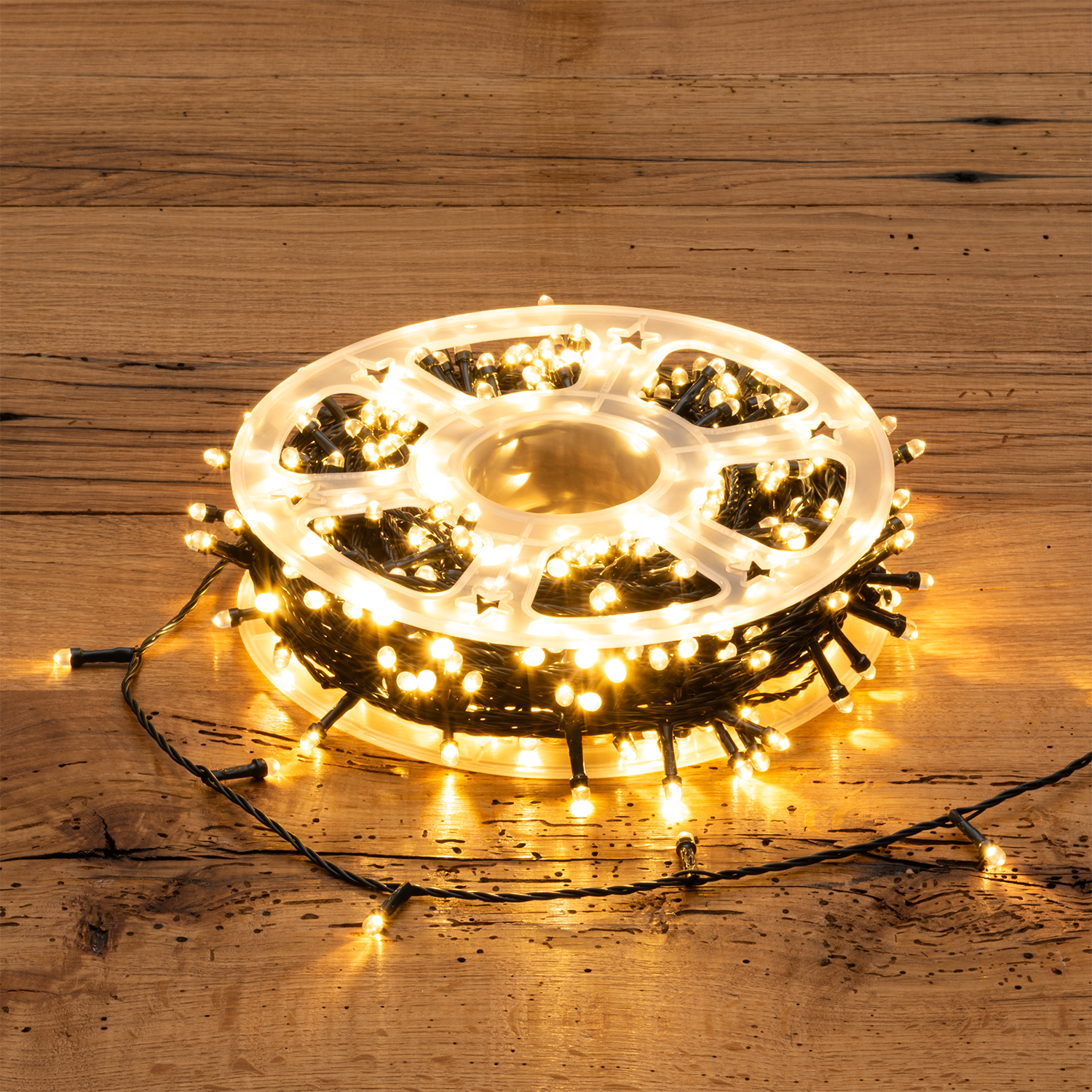 Catena 75 m, 750 led Convex Ø 7 mm, bianco caldo, cavo verde 3