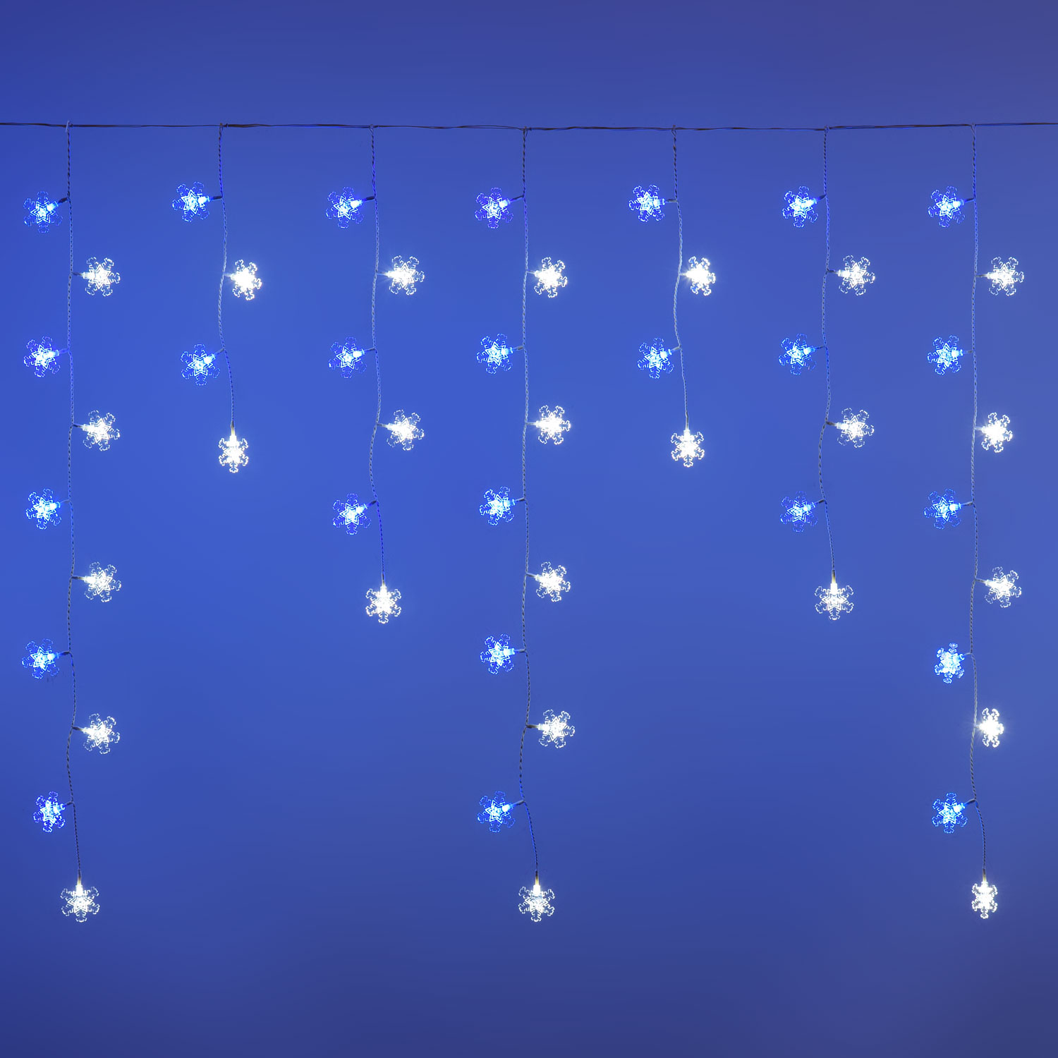 Eisregen-Lichterkette mit LED-Kristalle kaltweiß und blau 4 Eisregen-Lichterkette mit LED-Kristalle kaltweiß und blau 4