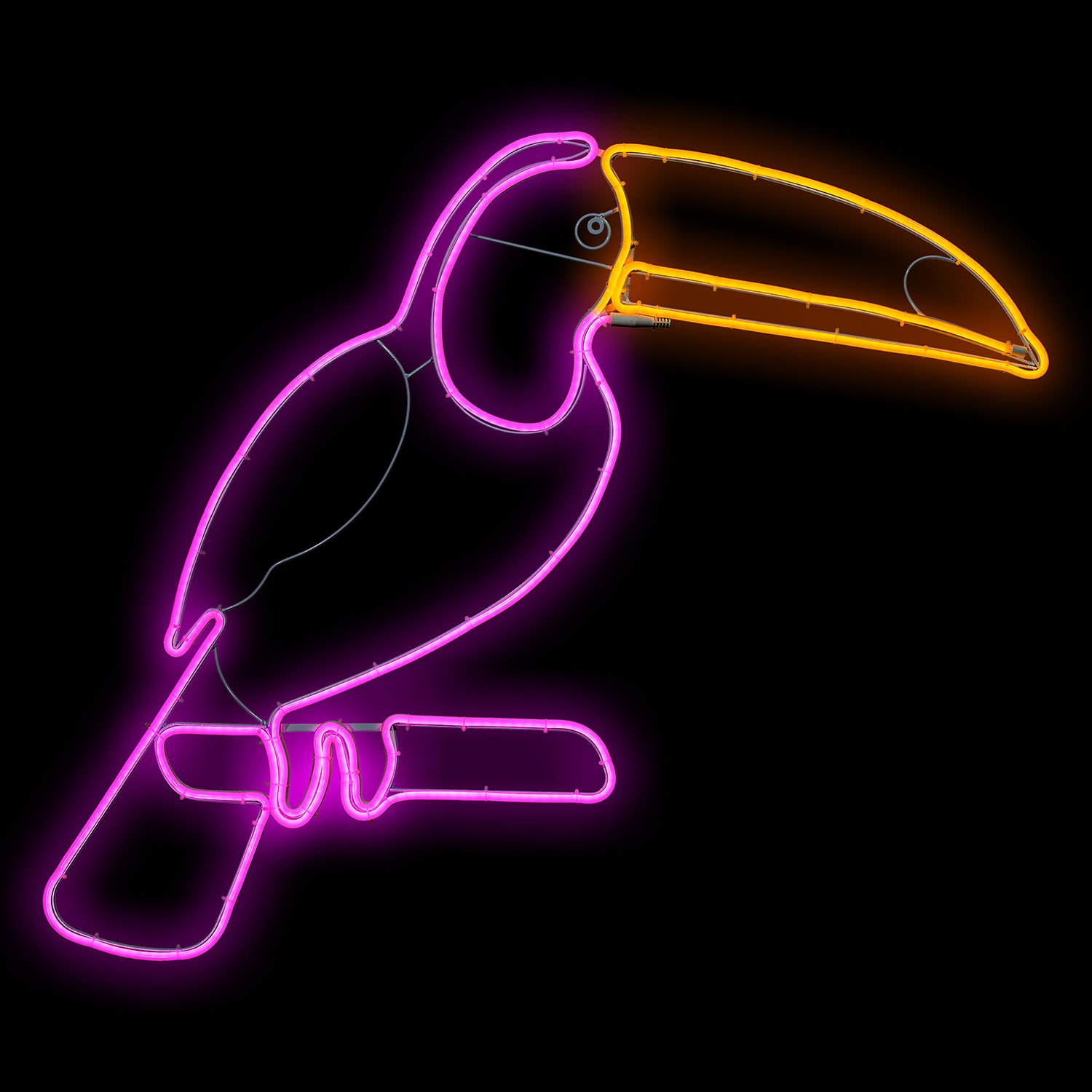 Figura Tucán, manguera efecto neón, 90 cm, 568 led rosa y naranja 4 Figura Tucán, manguera efecto neón, 90 cm, 568 led rosa y naranja 4