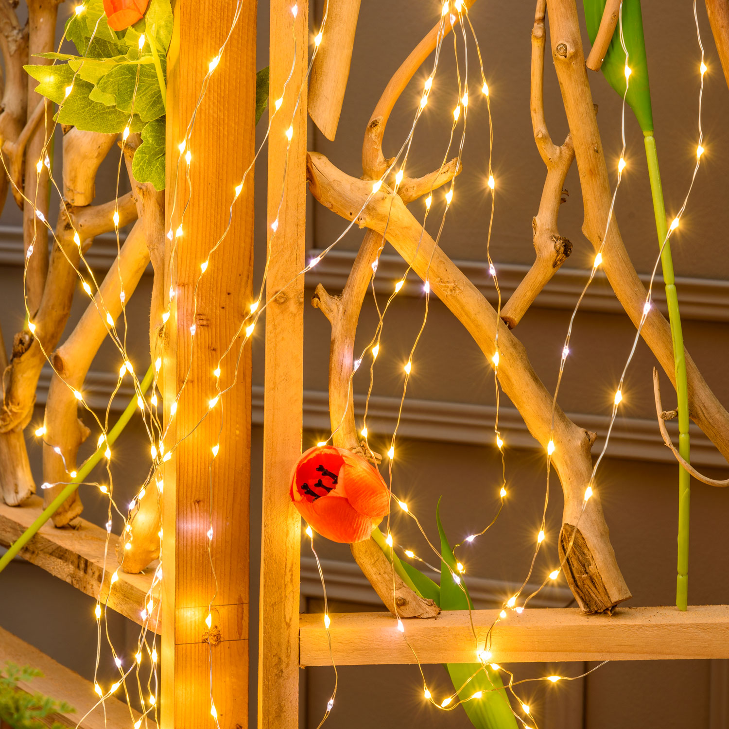 Lichterbündel 1 m, 300 Micro LEDs kalt- und warmweiß, Silberdraht 9 Lichterbündel 1 m, 300 Micro LEDs kalt- und warmweiß, Silberdraht 9