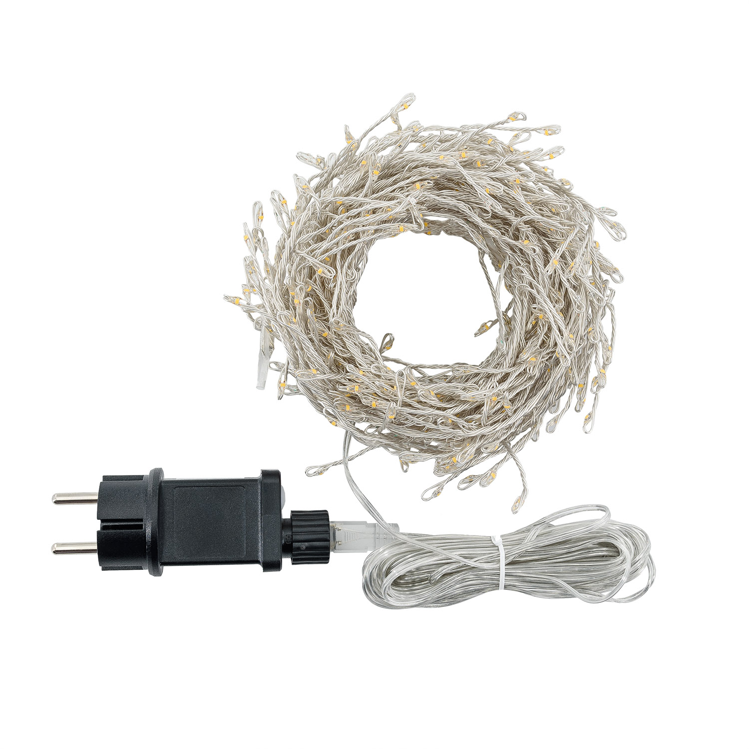 Catena Festone 10 m, 800 microled bianco caldo e RGB, cavo metal argento 3