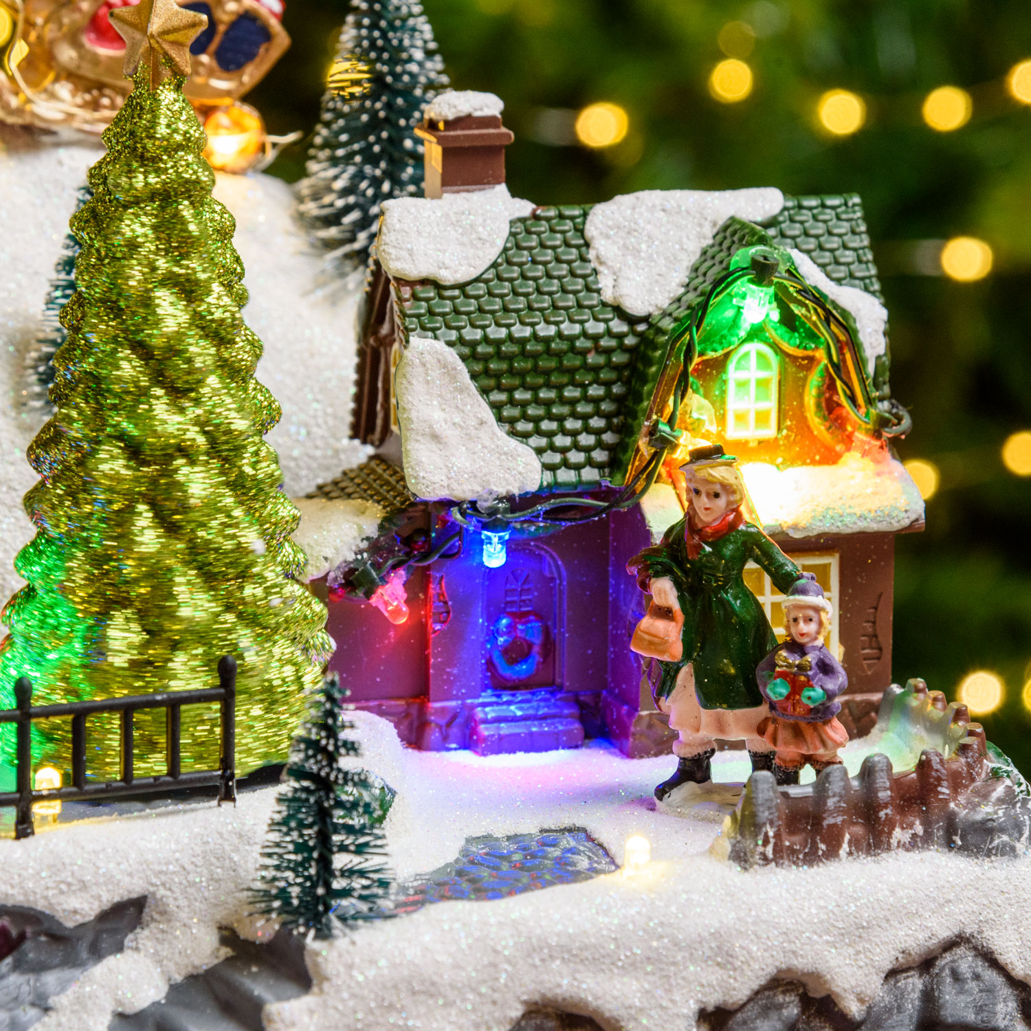 Weihnachtsdorf, Landschaft, Weihnachtsmann und Schlittschuhläufern, Weihnachtslieder 9 Weihnachtsdorf, Landschaft, Weihnachtsmann und Schlittschuhläufern, Weihnachtslieder 9