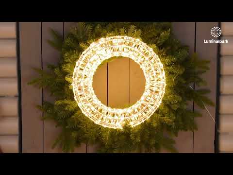 Couronne Blanche en 3D, Ø 35 cm, 1000 Microled haute densité blanc chaud et froid, utilisation en intérieur 2