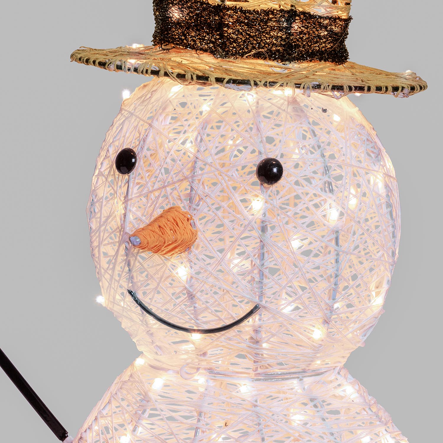 Pupazzo di Neve 3D Light Cream & Brown, h 70 cm, 160 Dual LED bianco extra caldo e bianco freddo 9