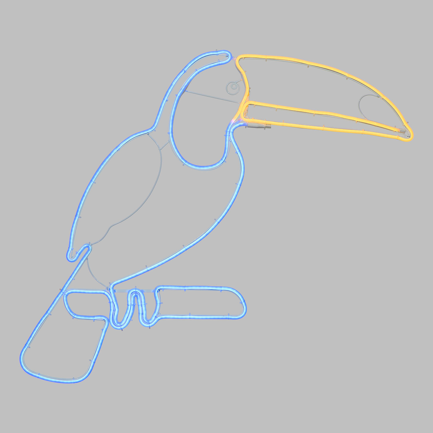 Toucan décoratif en tube lumineux effet néon, 90 cm, led bleu et orange 2 Toucan décoratif en tube lumineux effet néon, 90 cm, led bleu et orange 2