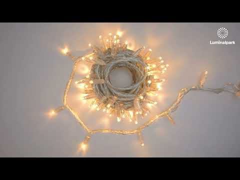 Guirnalda profesional, 96 maxi led blanco cálido con destellos blanco frío, cable transparente 2 Guirnalda profesional, 96 maxi led blanco cálido con destellos blanco frío, cable transparente 2