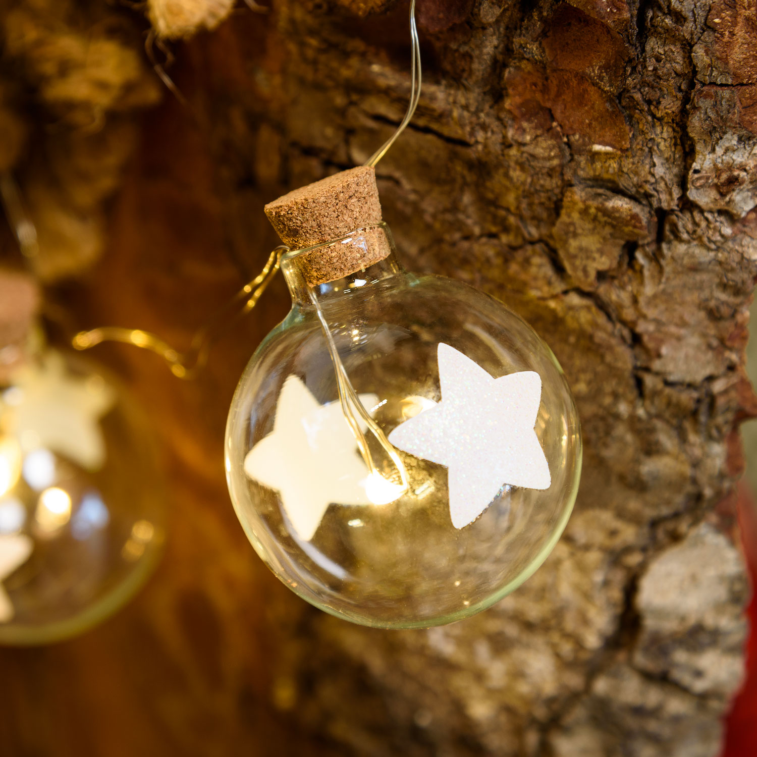 1,2m, 12 Glass Spheres with Stars Battery String Lights, Ø 40mm, Warm WhiteLEDs 7 1,2m, 12 Glass Spheres with Stars Battery String Lights, Ø 40mm, Warm WhiteLEDs 7