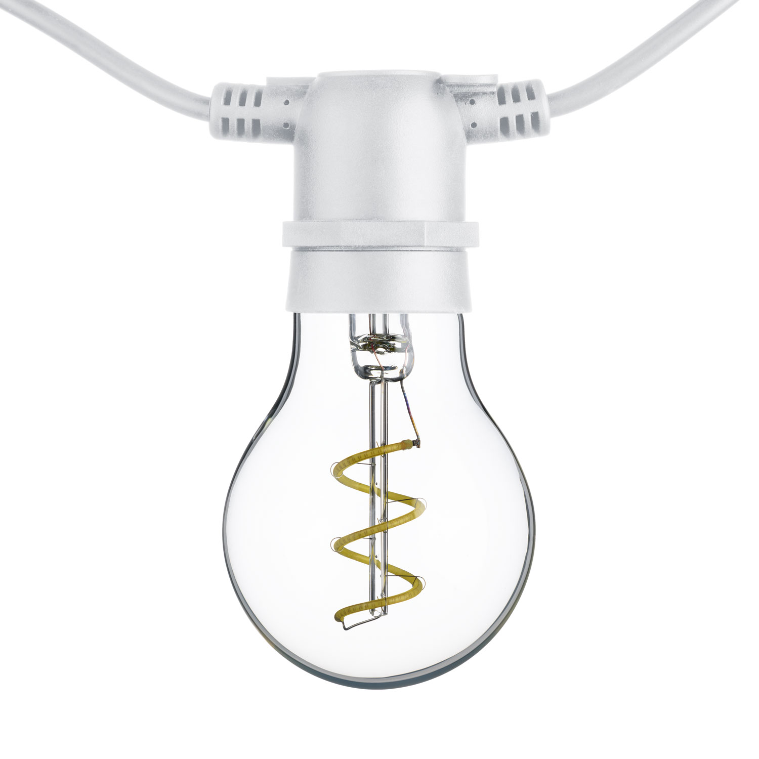 Catena 5 m, 10 lampadine goccia Ø 60 mm, led bianco freddo a spirale, prolungabile 3 Catena 5 m, 10 lampadine goccia Ø 60 mm, led bianco freddo a spirale, prolungabile 3