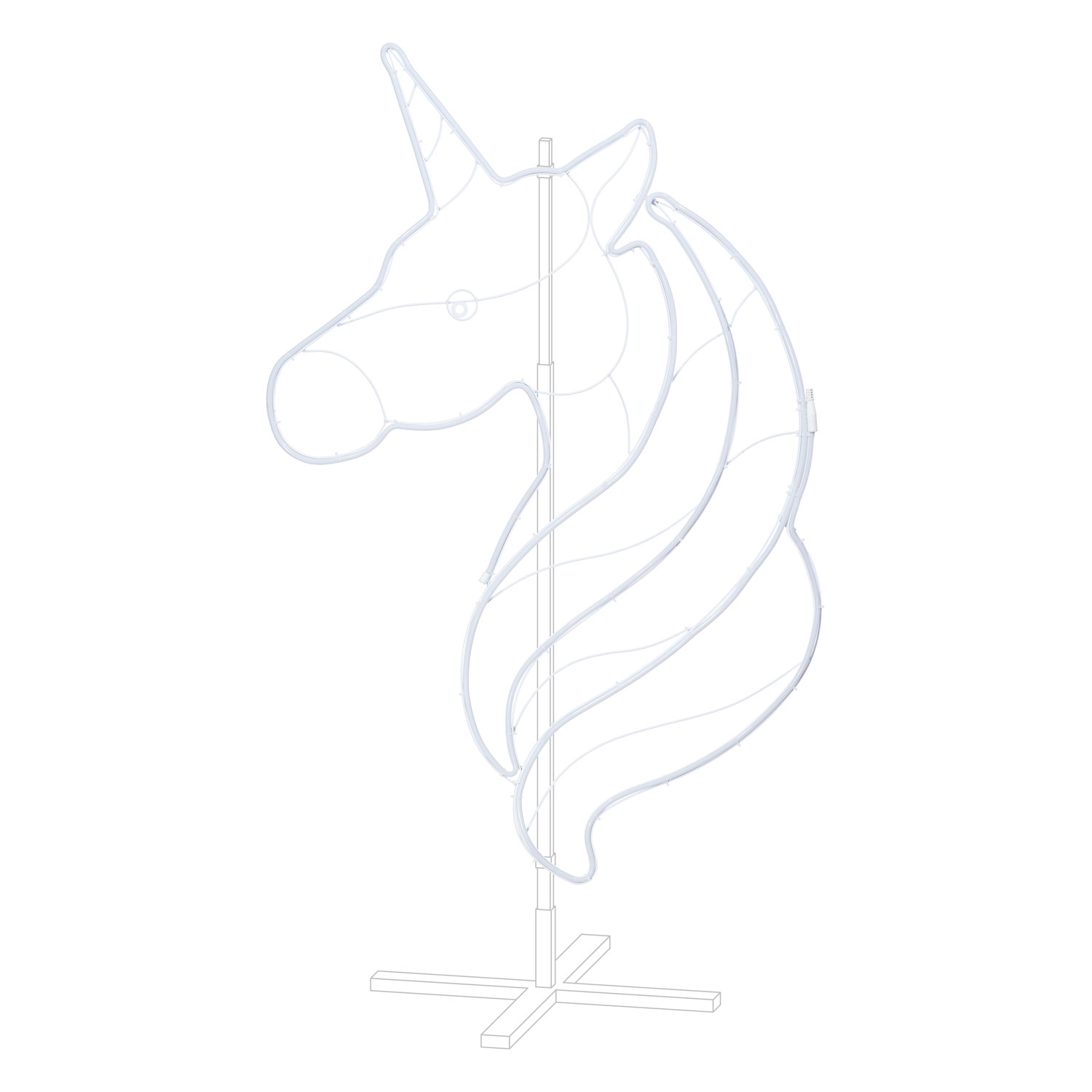 Unicornio Neón blanco h. 120cm 3 Unicornio Neón blanco h. 120cm 3