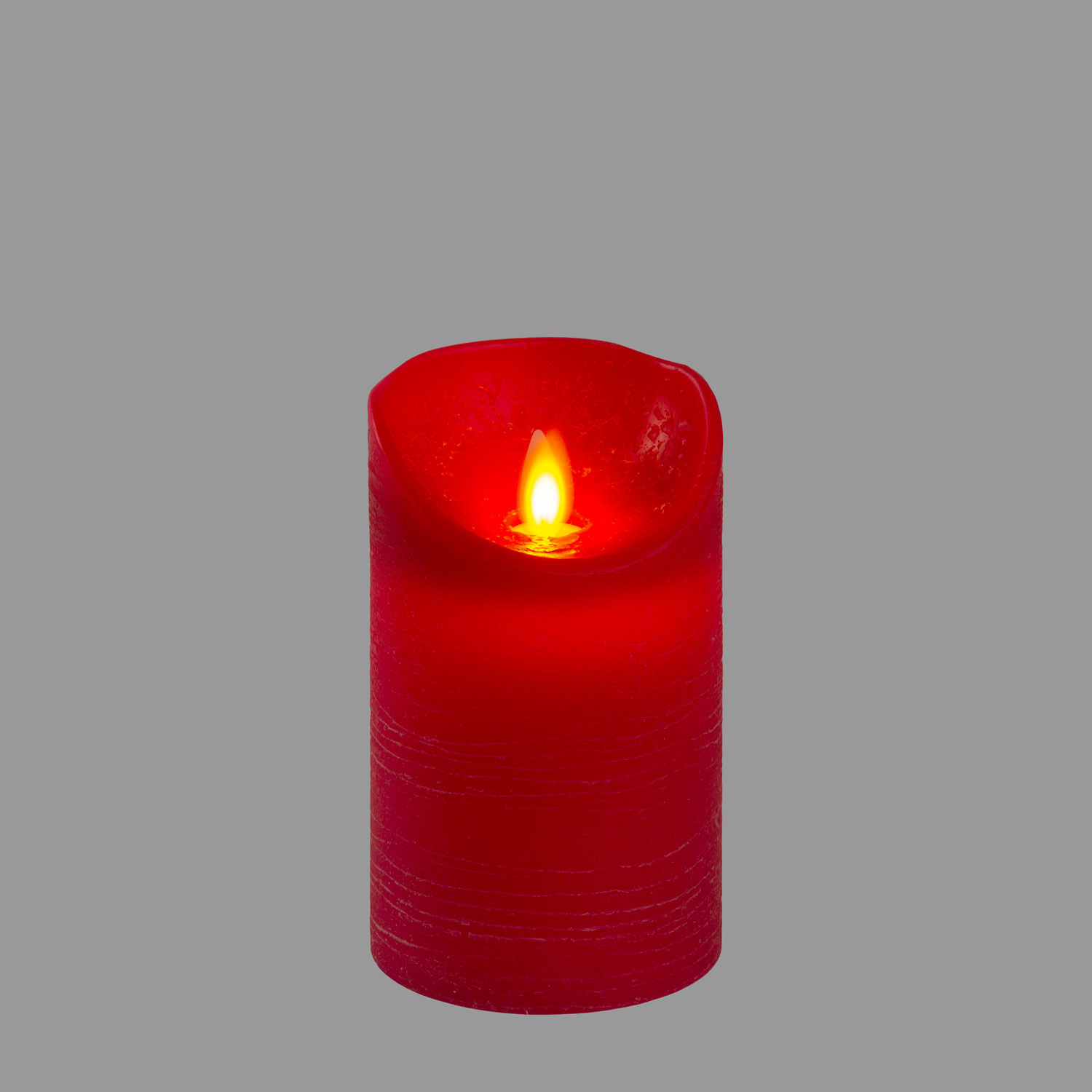 Vela roja Led de cera rústica h. 12,5 cm 2 Vela roja Led de cera rústica h. 12,5 cm 2