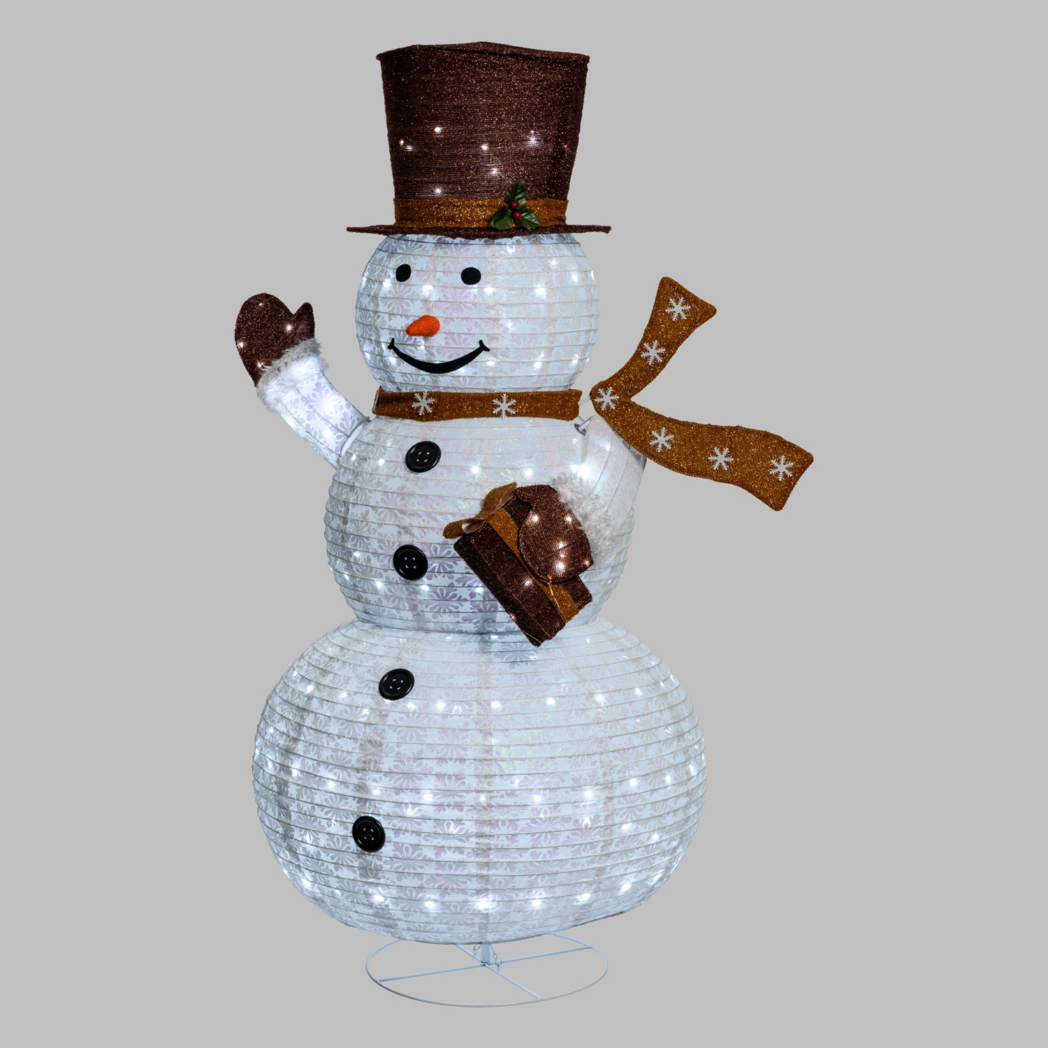 Pupazzo di Neve ripiegabile h 185 cm, led bianco freddo 6 Pupazzo di Neve ripiegabile h 185 cm, led bianco freddo 6