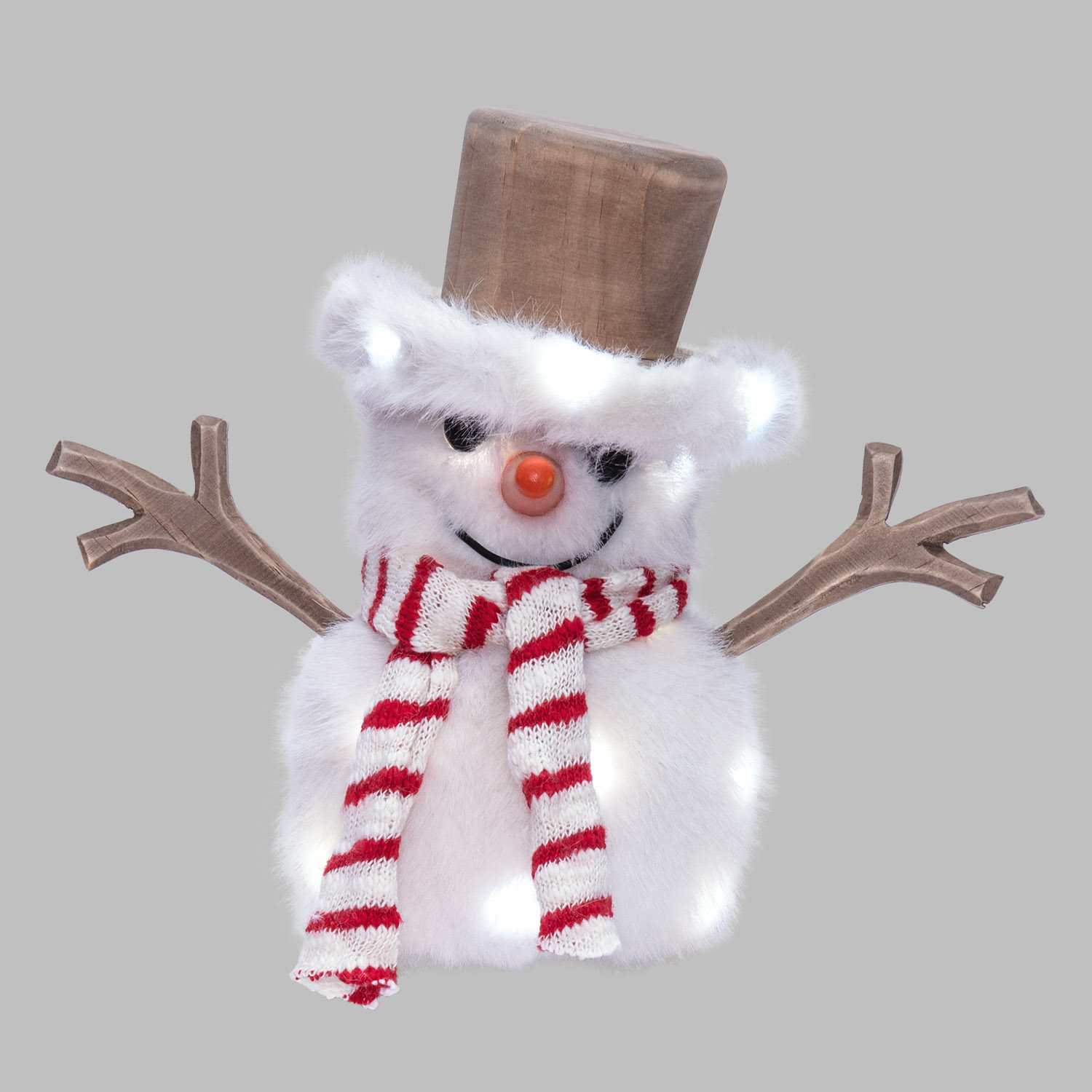 SnowPazzo luminoso 3D in legno a batteria, h 20 cm, Dual Color MicroLED bianco caldo e bianco freddo, uso interno 5