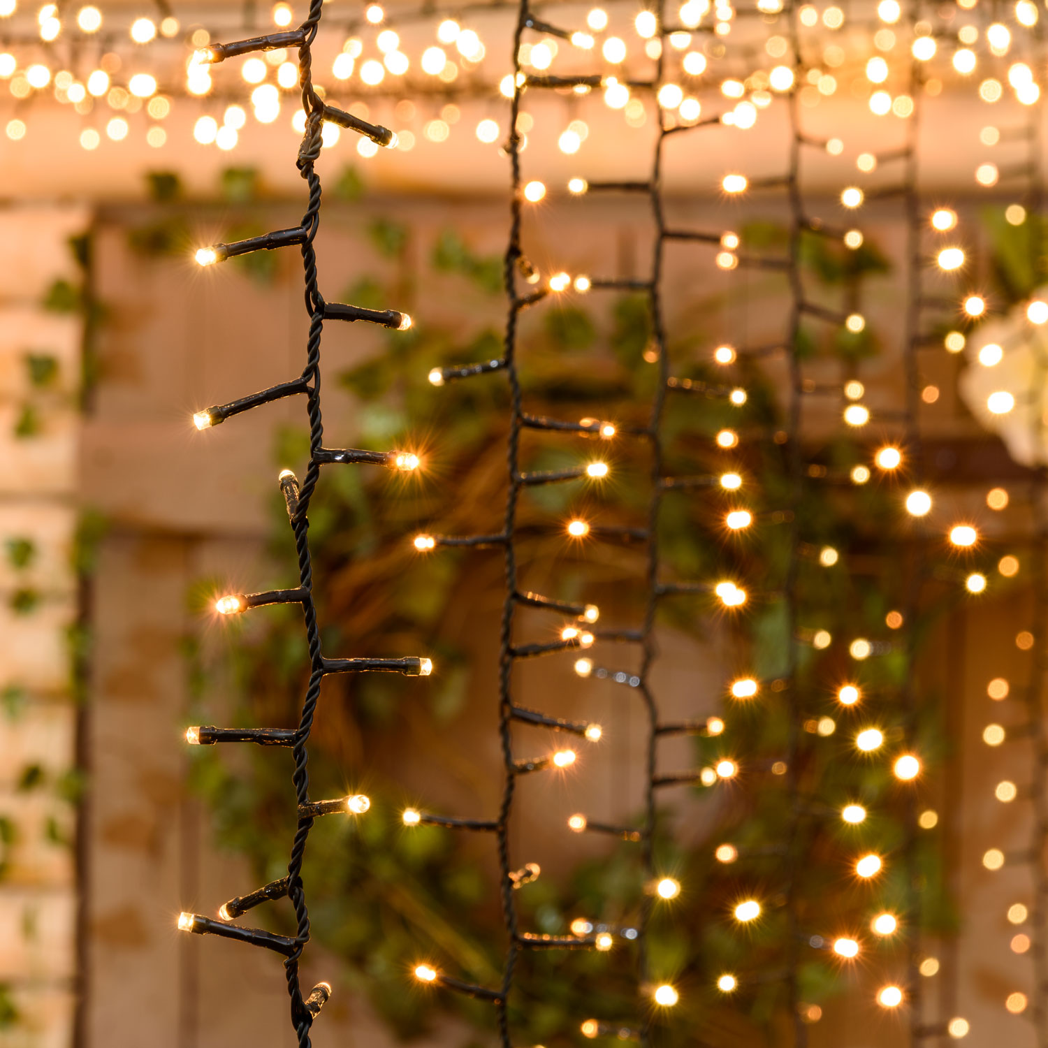 Catena Nastro di Luce 30,5 m, 1500 led bianco extra caldo e bianco caldo, cavo verde 7 Catena Nastro di Luce 30,5 m, 1500 led bianco extra caldo e bianco caldo, cavo verde 7