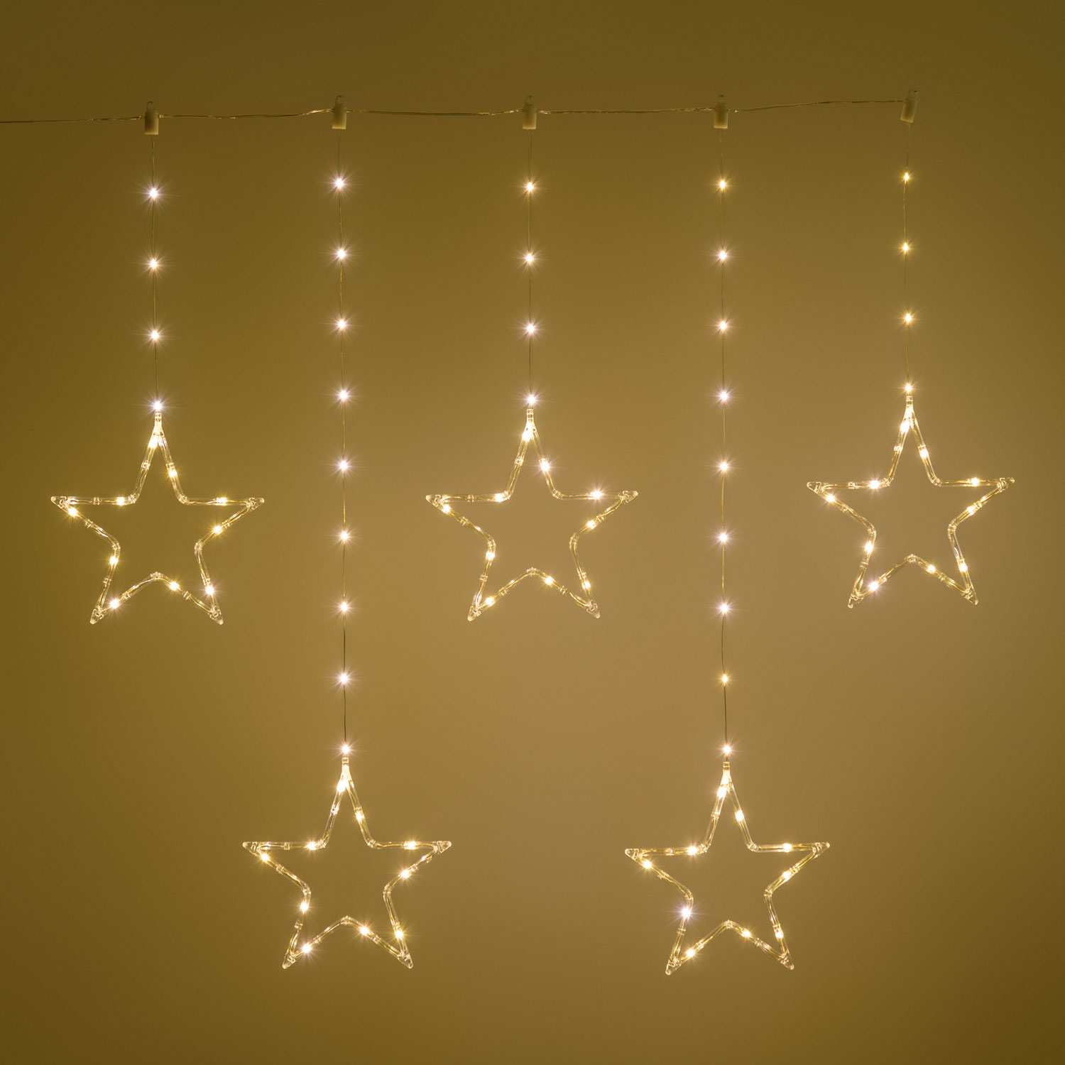 Battery-operated Window Lights with 5 Stars Ø 23 cm, h 0,86 m, 80 warm white microLEDs.  Battery-operated Window Lights with 5 Stars Ø 23 cm, h 0,86 m, 80 warm white microLEDs.