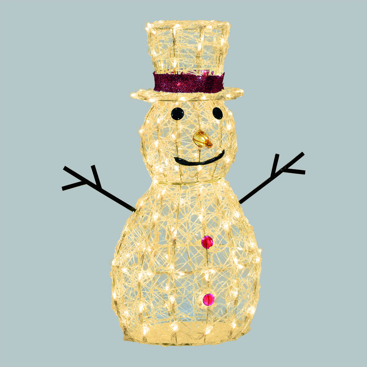 Pupazzo di Neve 3D in acrilico trasparente, h 70 cm, 160 Dual LED bianco caldo e freddo 2 Pupazzo di Neve 3D in acrilico trasparente, h 70 cm, 160 Dual LED bianco caldo e freddo 2