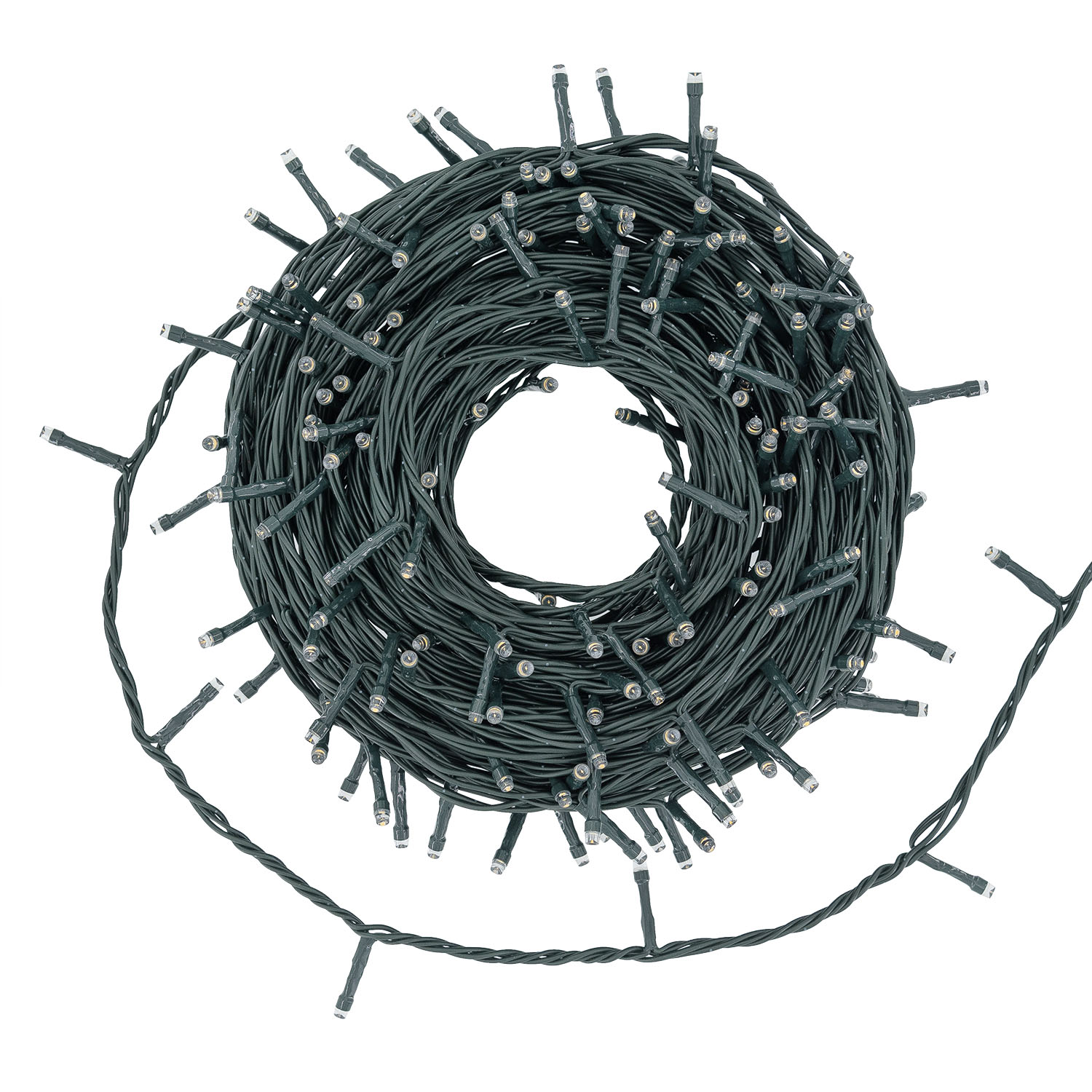 Guirnalda Connect+ 25 m, 250 led blanco cálido, cable verde, prolongable 4