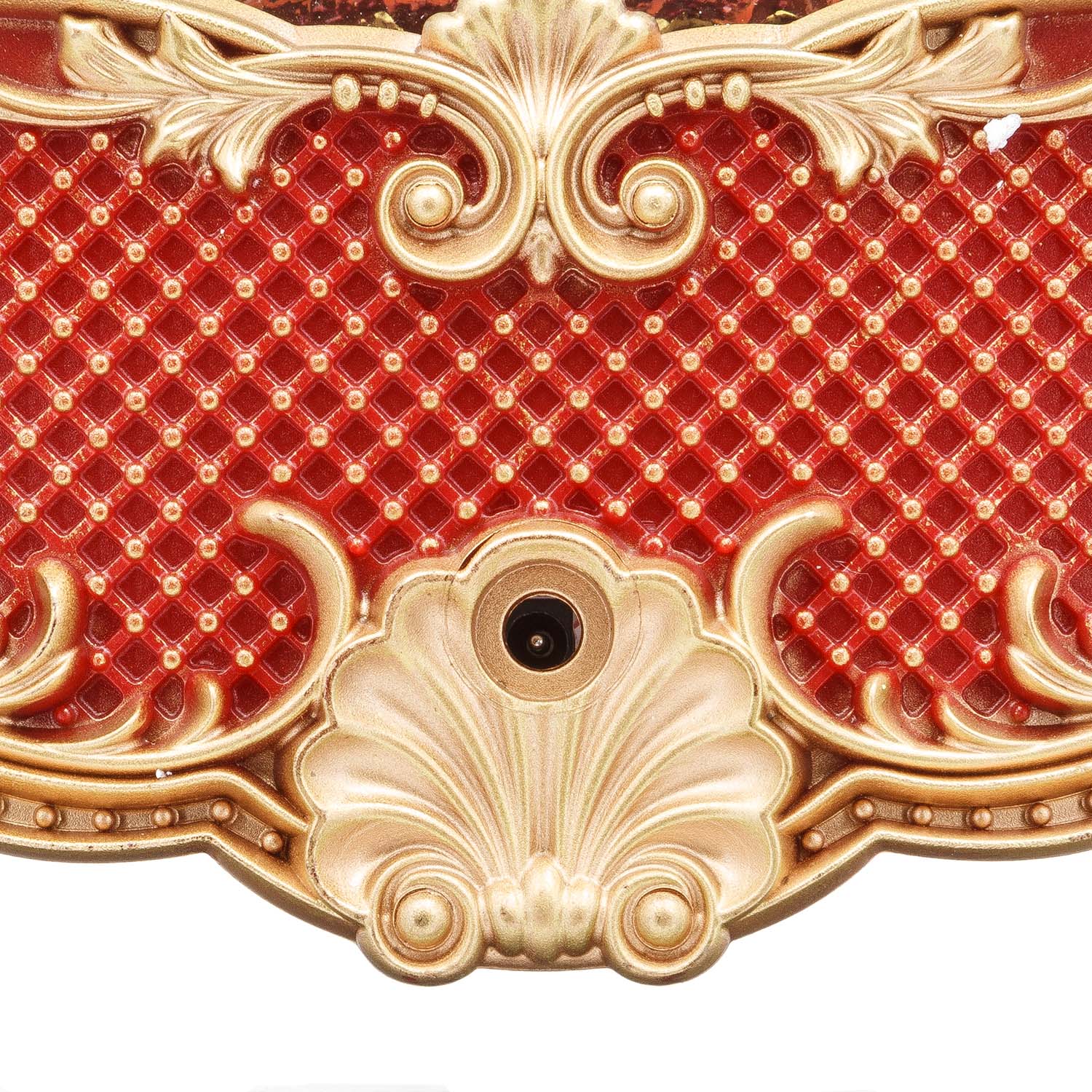 Carrozza Rosso e Oro, glitter scintillanti, h 22 cm, musiche natalizie, led bianco caldo 4