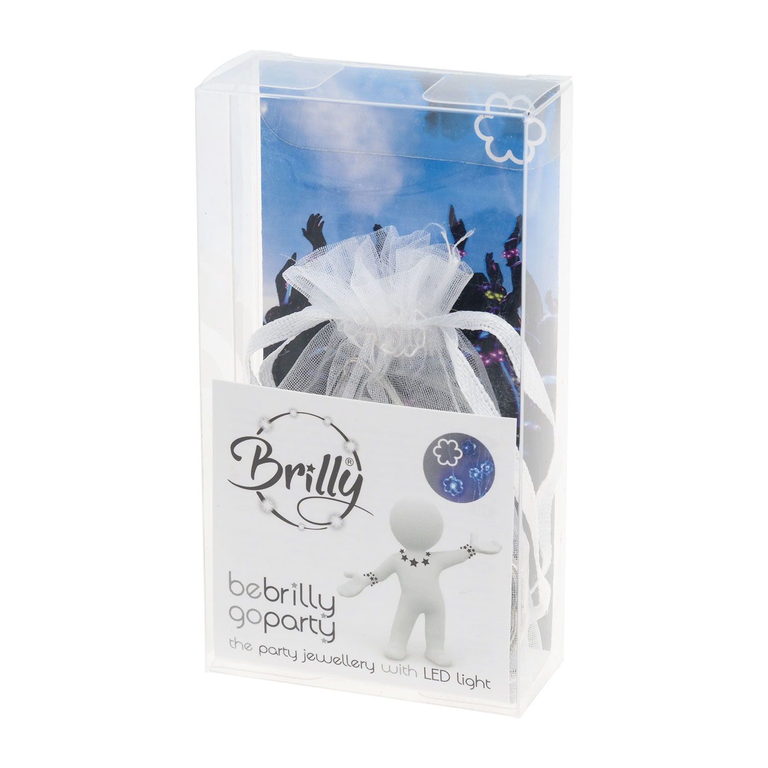 Collier Brilly 10 fleurs led bleu 2 Collier Brilly 10 fleurs led bleu 2