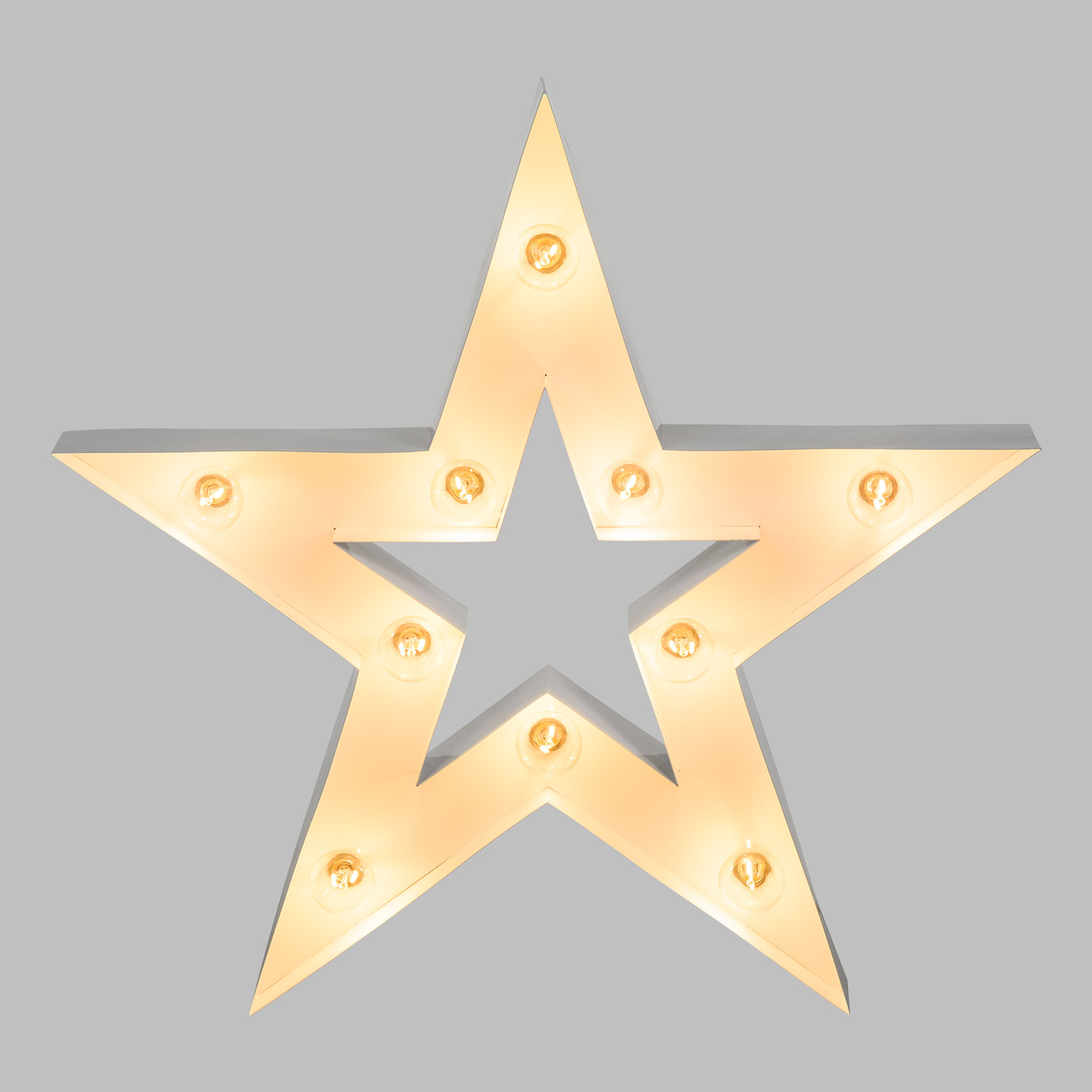 Estrella de metal blanco 60cm, 10 portalámparas E14 5 Estrella de metal blanco 60cm, 10 portalámparas E14 5