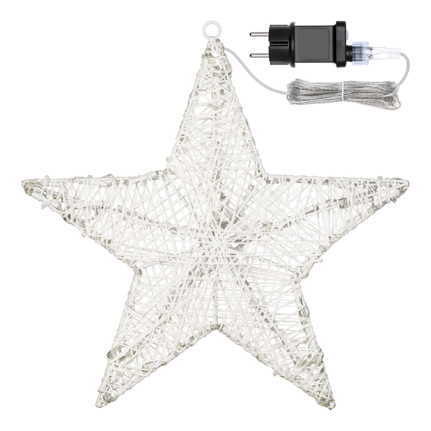Weißer 3D-Stern Ø 35 cm, 60 Dual Color LED warmweiß und kaltweiß
 8 Weißer 3D-Stern Ø 35 cm, 60 Dual Color LED warmweiß und kaltweiß
 8