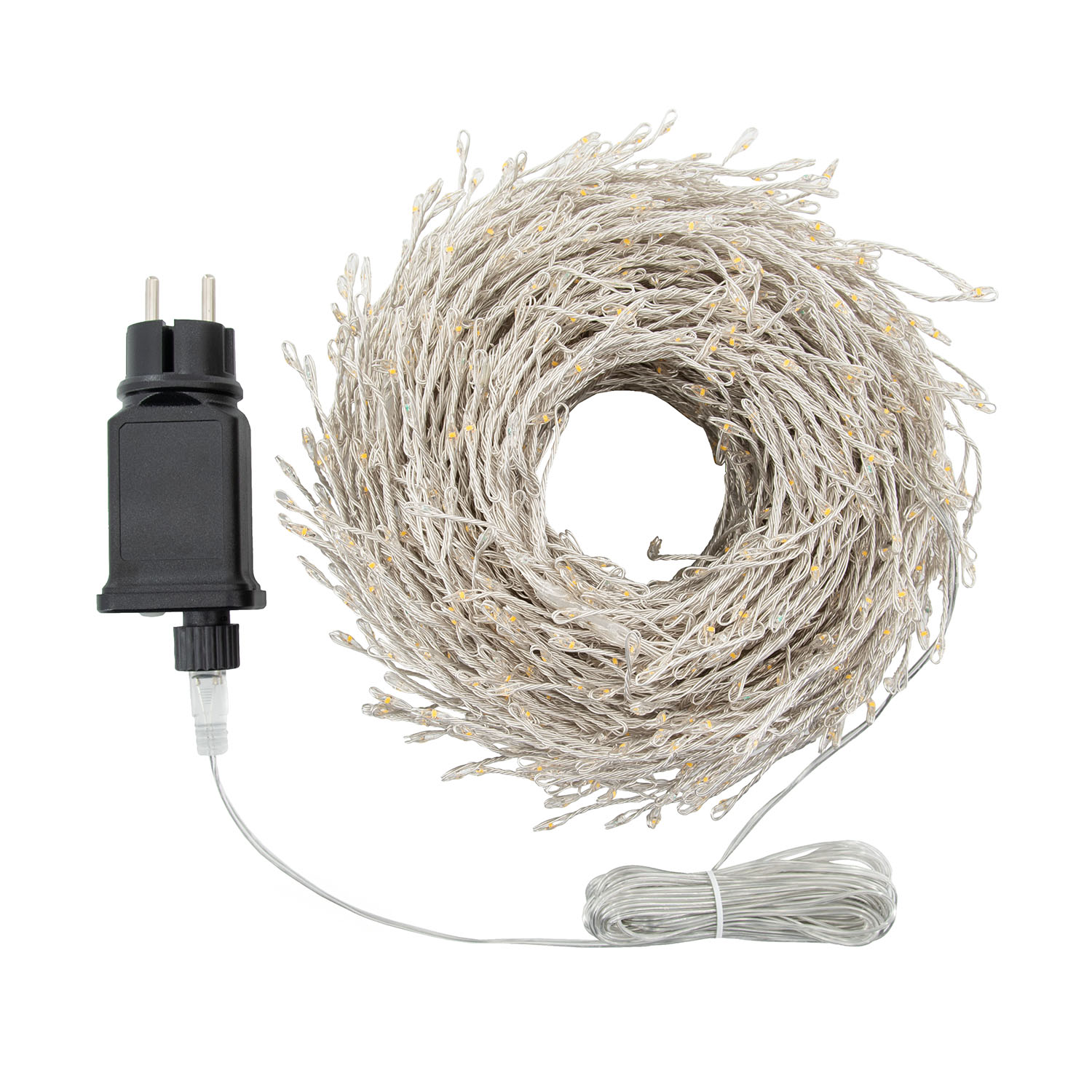 Catena Festone 20 m, 1600 microled bianco caldo e RGB, cavo metal argento 4