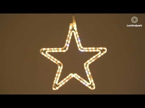 Stella in tubo luminoso, 47 x 45 cm, 116 led bianco caldo e bianco freddo 2 Stella in tubo luminoso, 47 x 45 cm, 116 led bianco caldo e bianco freddo 2