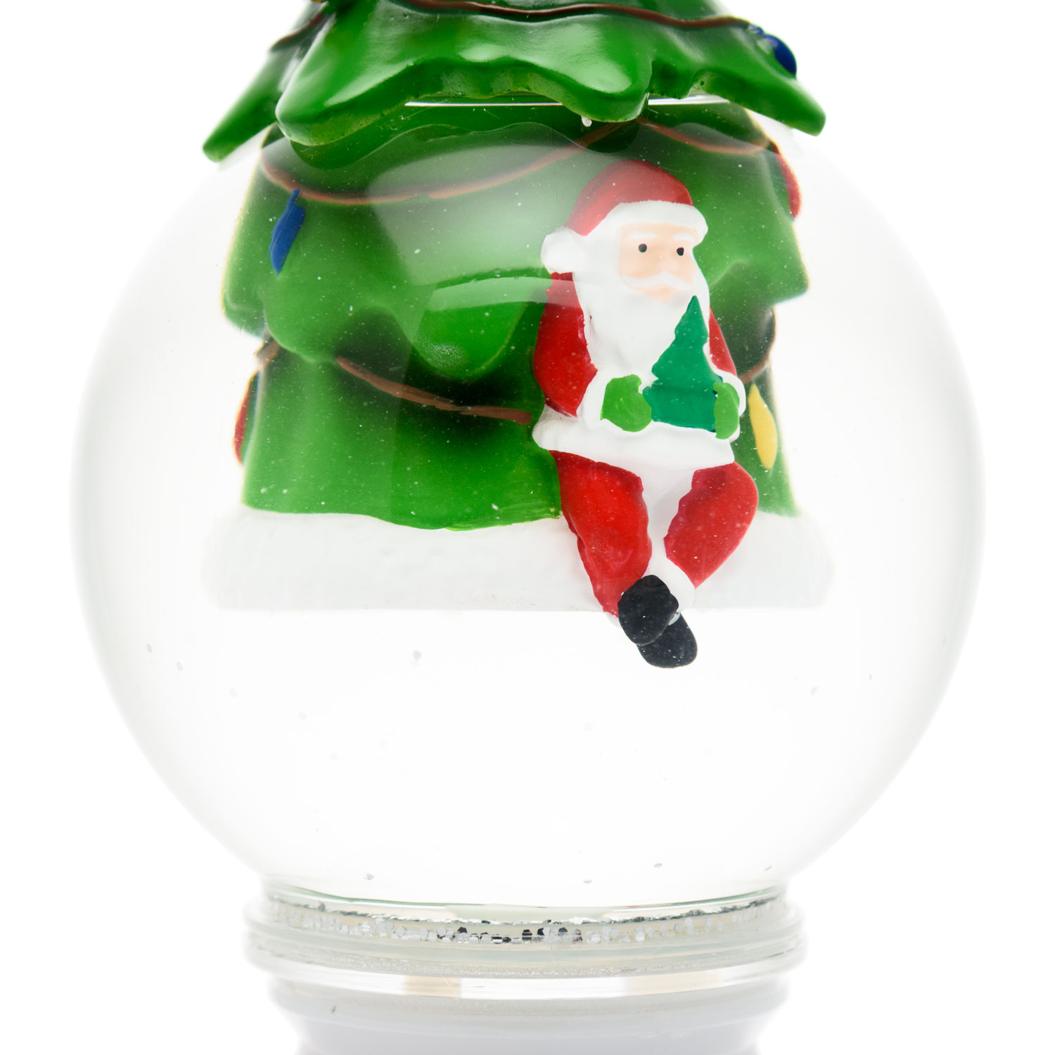 Kugel mit Baum und Weihnachtsmann, H. 23 cm, mehrfarbiger RGB-LED-Glitzer 4 Kugel mit Baum und Weihnachtsmann, H. 23 cm, mehrfarbiger RGB-LED-Glitzer 4