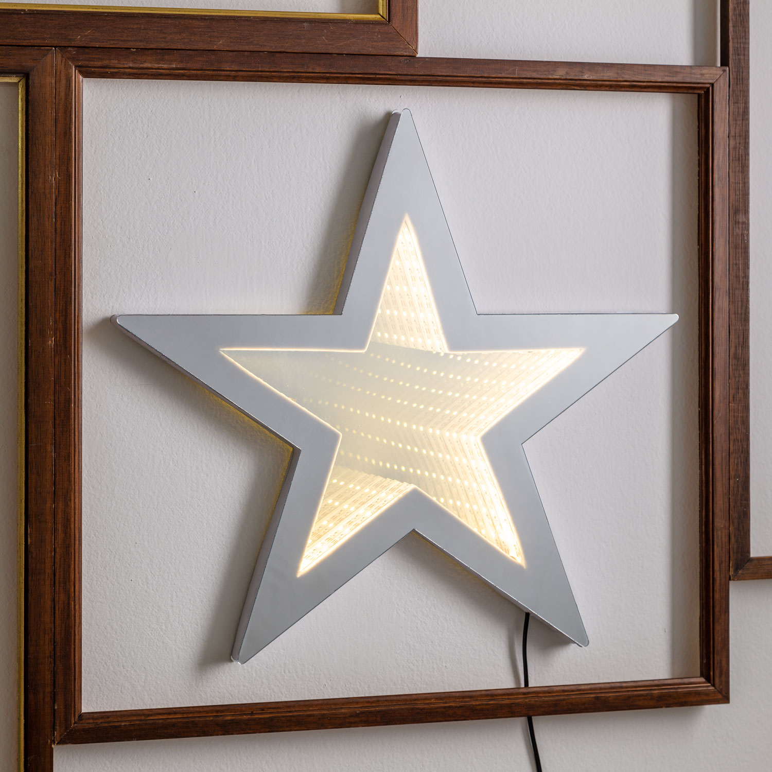 Stella luminosa Infinity Mirror 35 cm, led bianco caldo 1 Stella luminosa Infinity Mirror 35 cm, led bianco caldo 1
