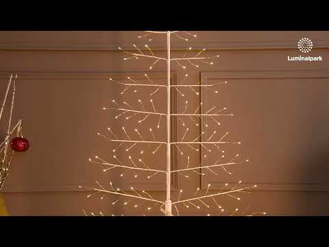 Árbol Rama de Tilo blanco 2D h 1,5 m, 186 microled, blanco cálido, uso interior 2