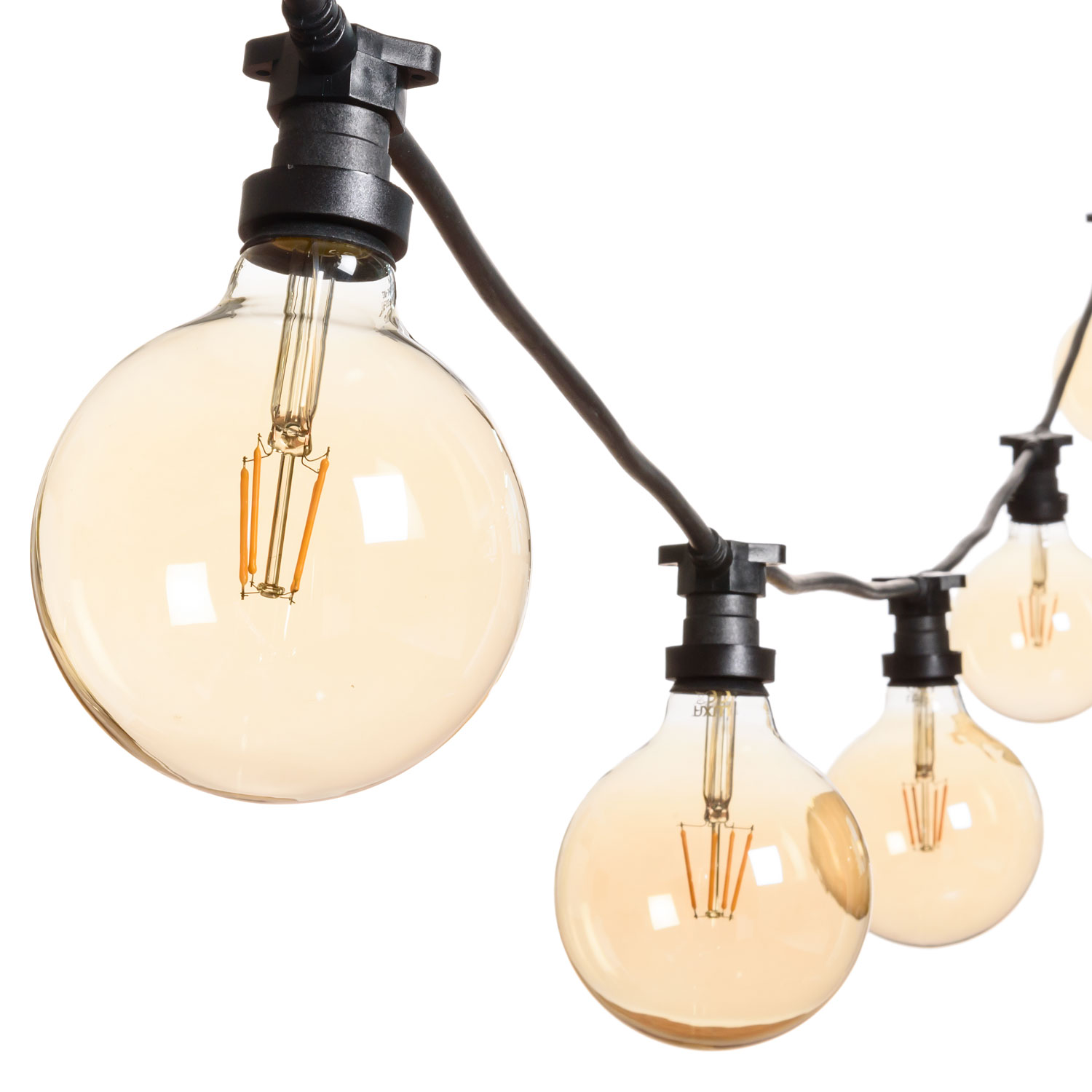 Guirnalda 5m con 5 bombillas led de 8W globo Ø 125mm, regulables Guirnalda 5m con 5 bombillas led de 8W globo Ø 125mm, regulables