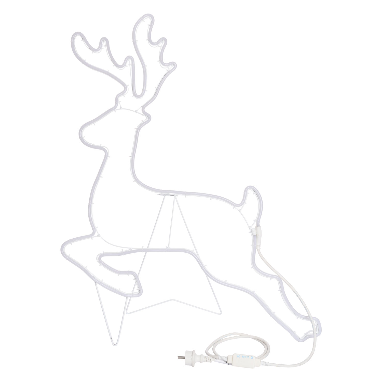 Renna galoppante effetto neon h 85 cm, led bianco caldo 4 Renna galoppante effetto neon h 85 cm, led bianco caldo 4