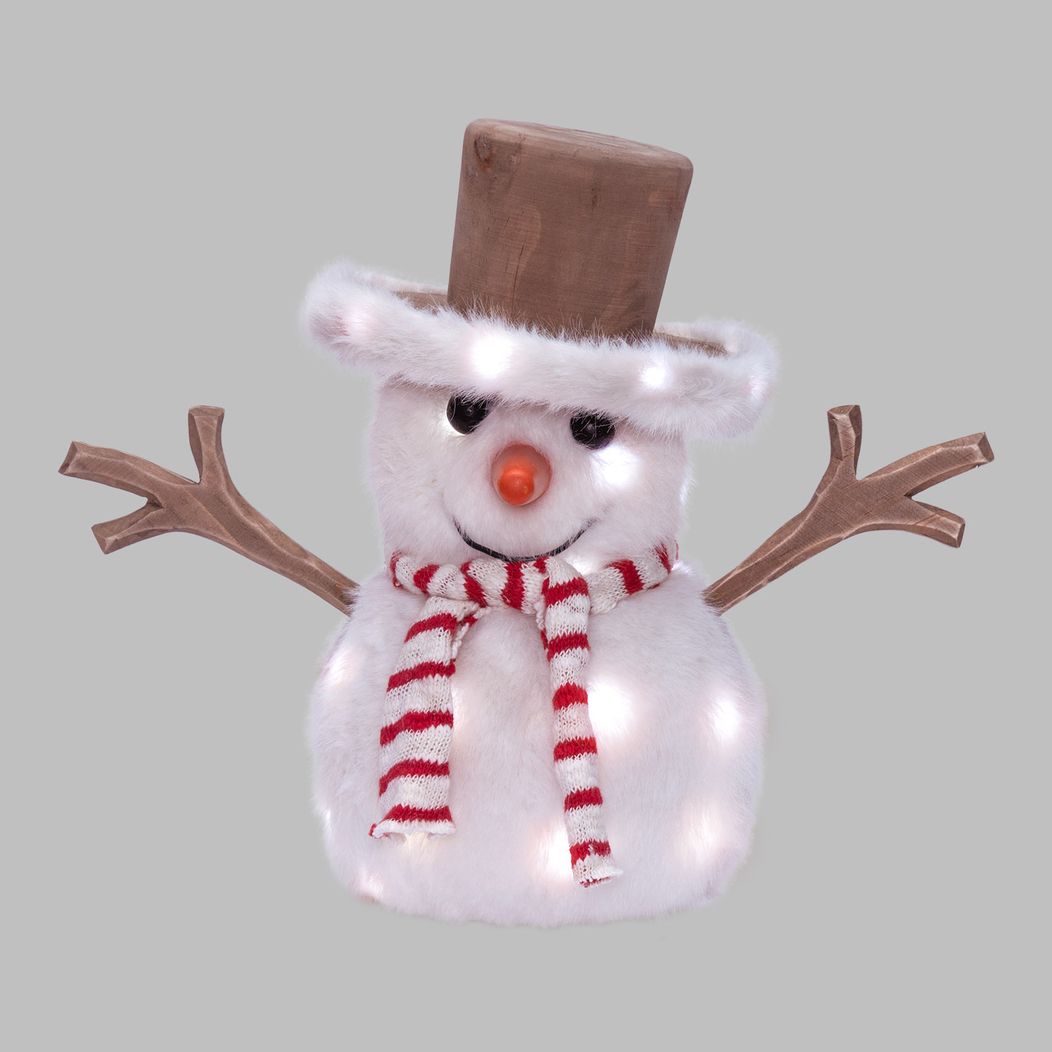 SnowPazzo luminoso 3D in legno a batteria, h 25 cm, Dual Color MicroLED bianco caldo e bianco freddo, uso interno 6