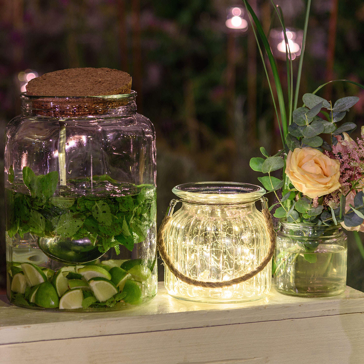 Vase en verre avec fil de lumière, 40 MicroLED blanc chaud 2 Vase en verre avec fil de lumière, 40 MicroLED blanc chaud 2