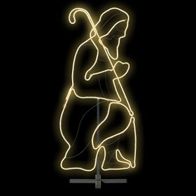Lampe Crèche, Joseph en tube lumineux effet néon, 115 cm, led blanc chaud