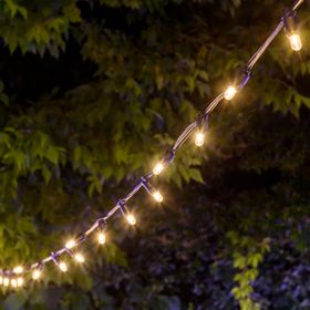 Catena 6 m, 20 lampadine Ø 18 mm, filament led bianco caldo, prolungabile, senza presa