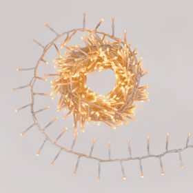 Guirnalda Mini Festón de Luces Connect+ 8 m, 400 led blanco cálido, cable transparente, prolongable